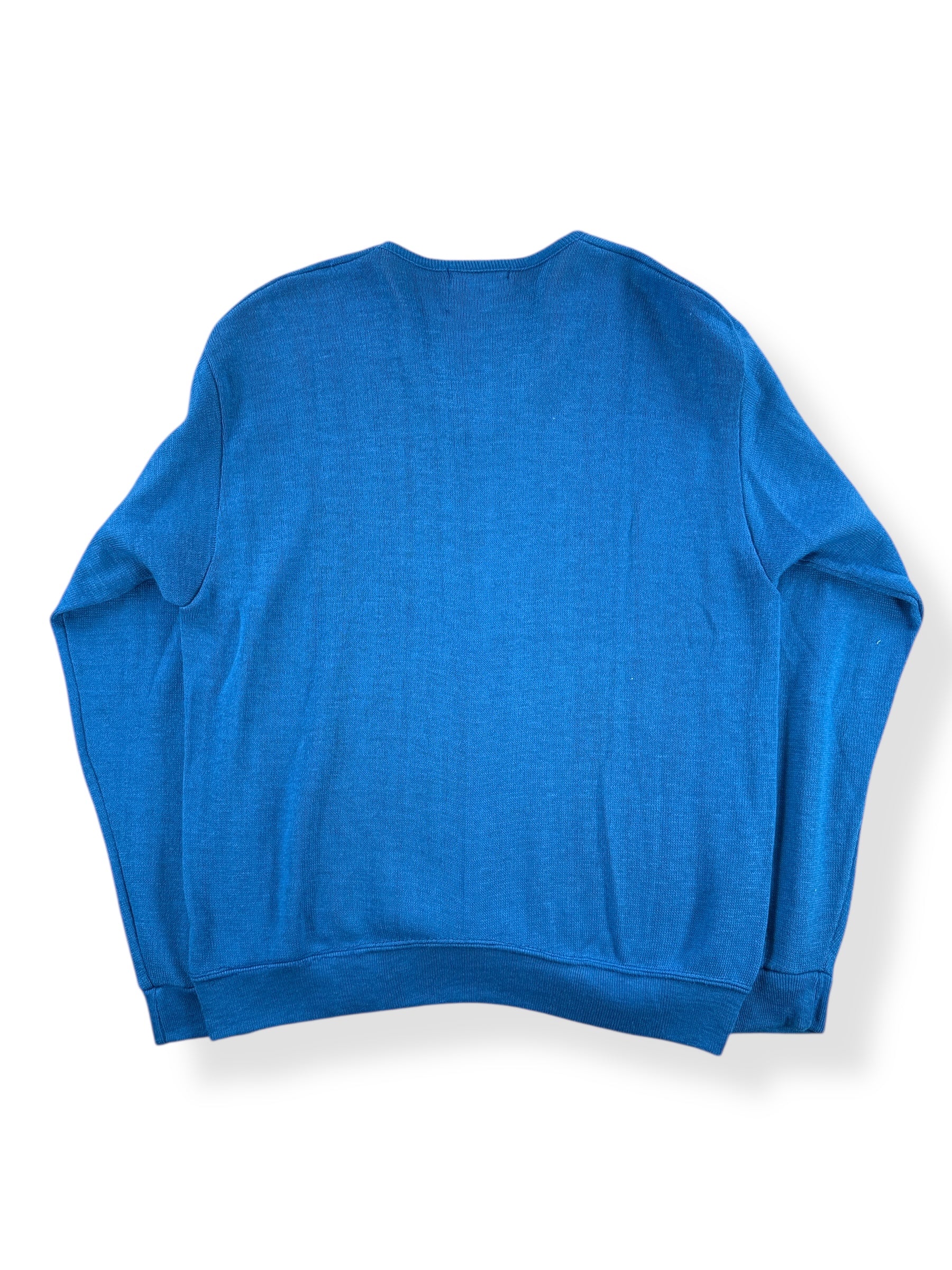 Back of Vintage Universal Studios Flocked V-Neck Sweater SZ L