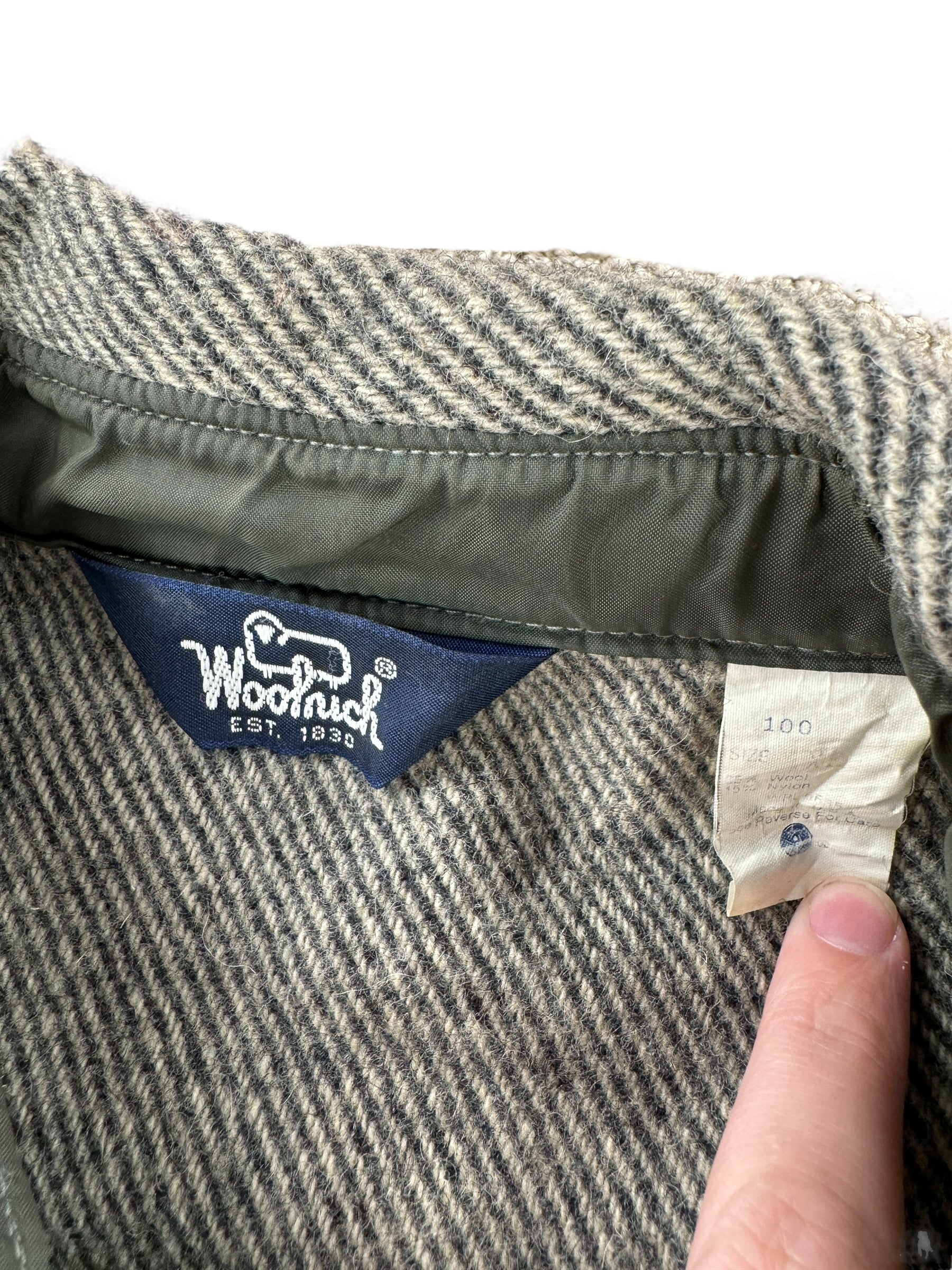 Tag on Vintage Woolrich Wool Herringbone Jacket SZ XL