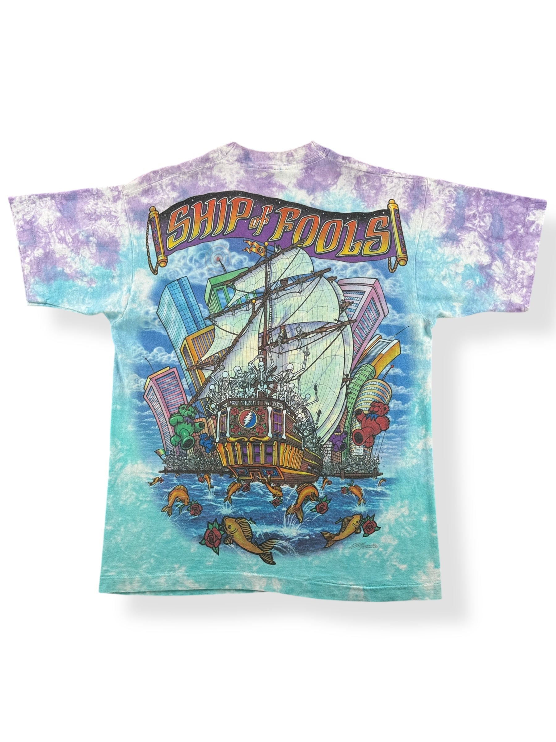 Back of Vintage Grateful Dead Ship of Fools Single Stitch Tee SZ L