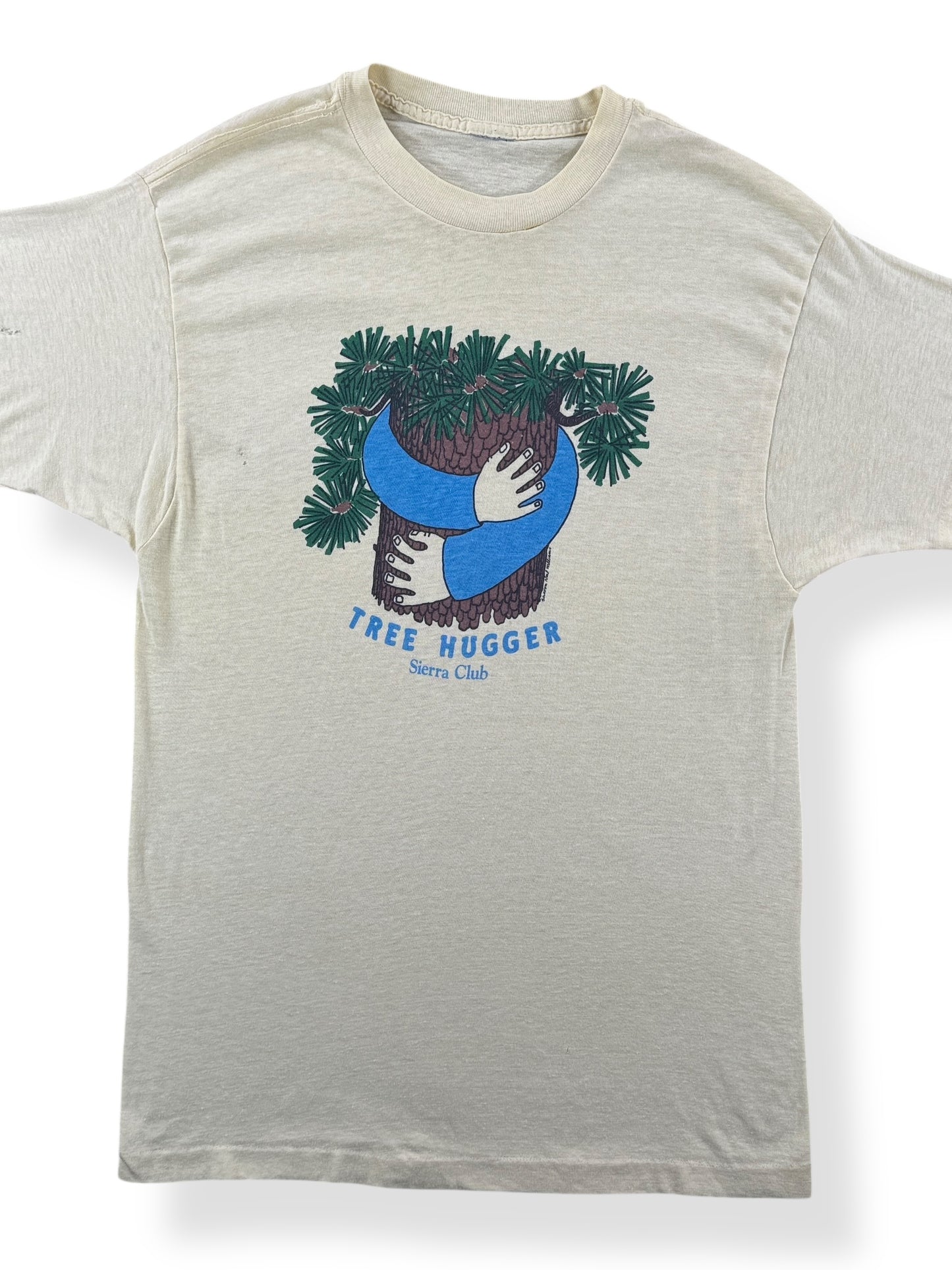 Front Close Up of Vintage Sierra Club Tree Hugger Tee SZ S