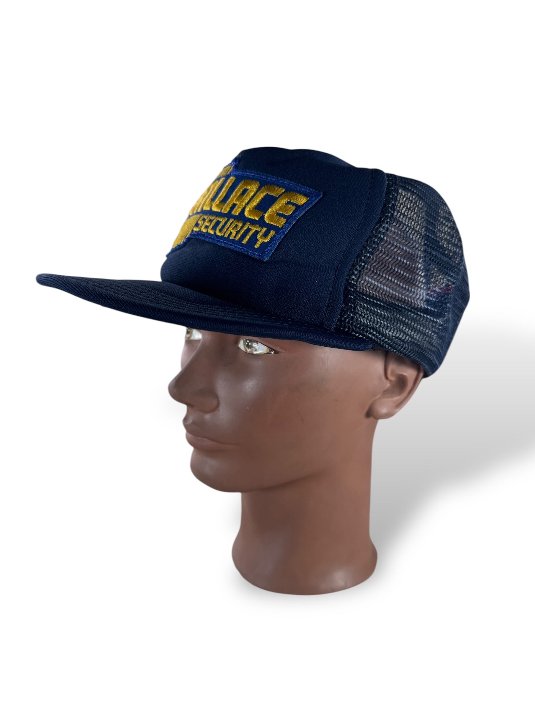 3/4 Shot of Vintage Wallace Security Trucker Hat SZ OSFA