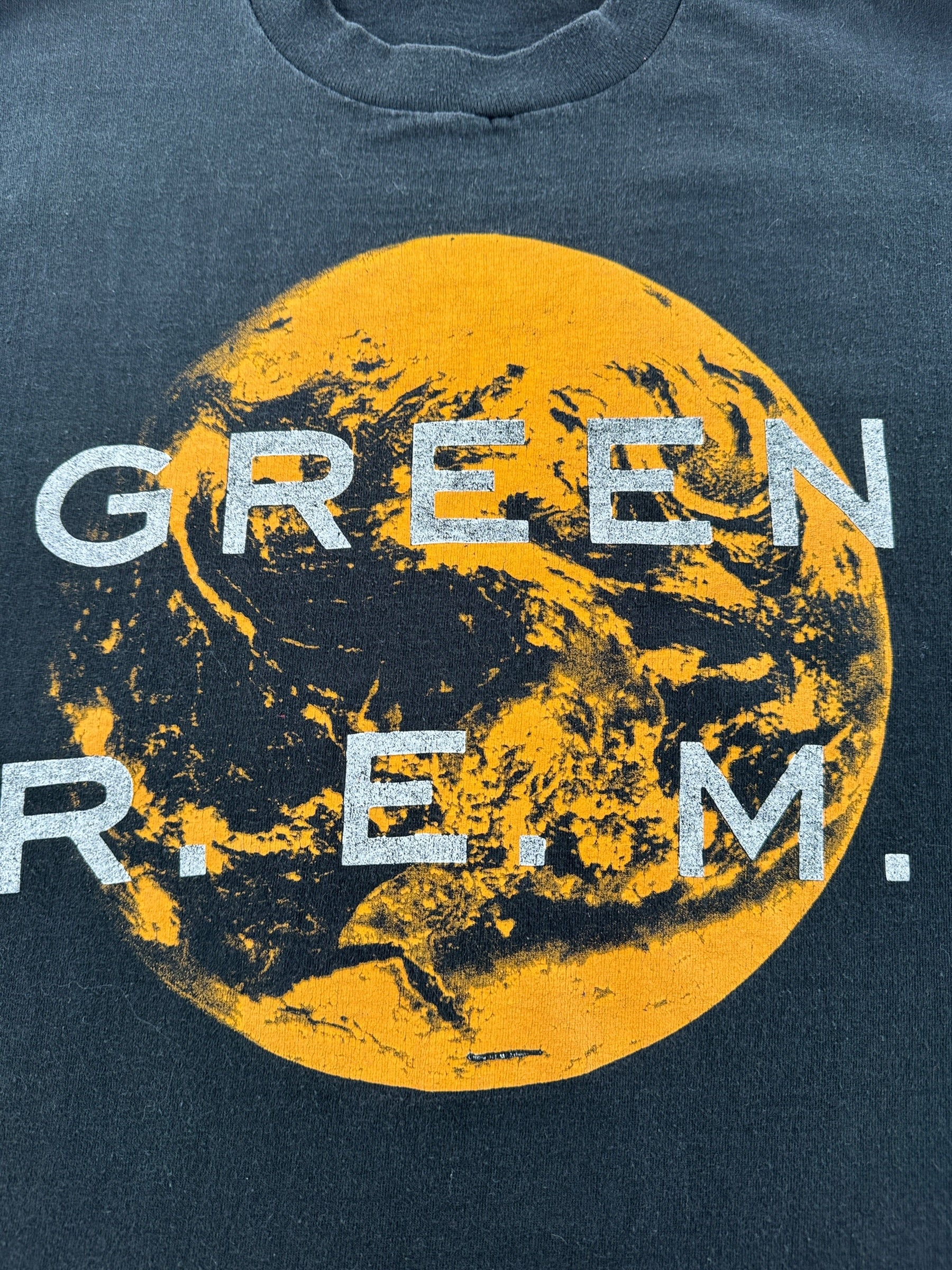 Graphic of Vintage R.E.M. Green Band Tee SZ XL