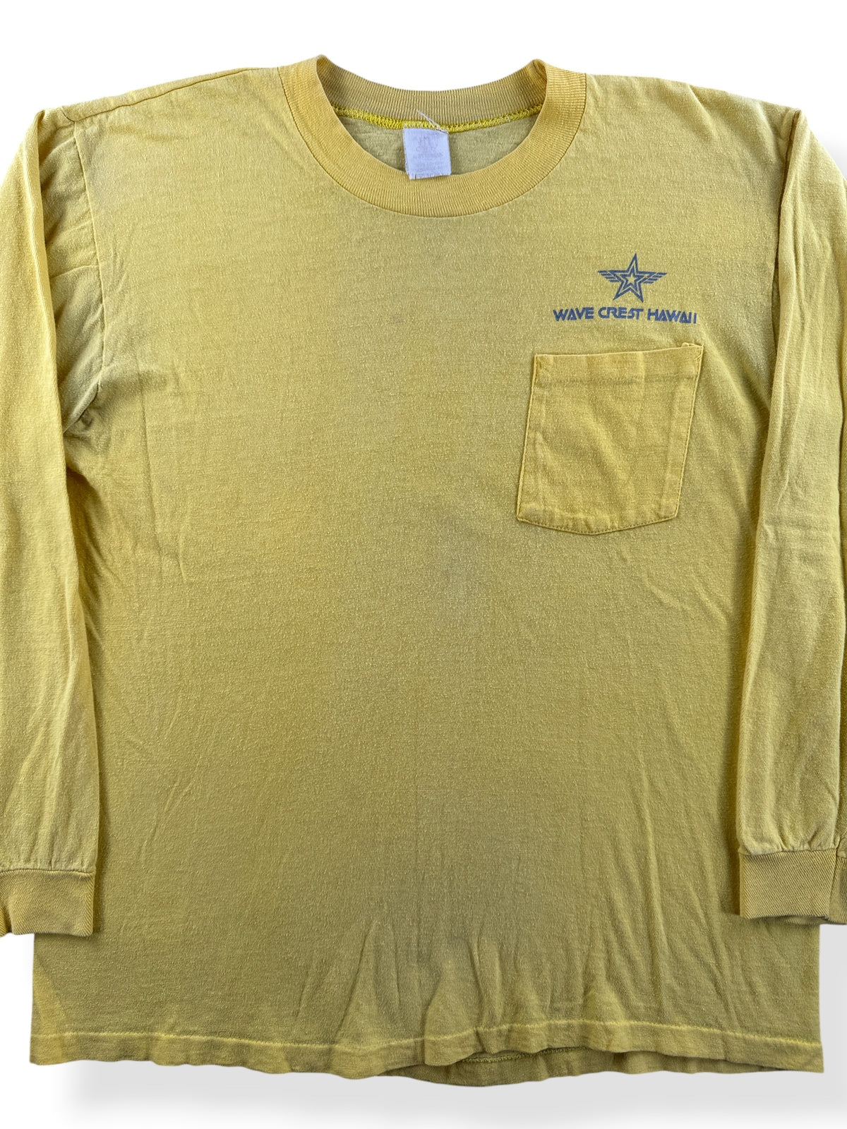 Close-up of Vintage Wave Crest Hawaii LS Tee SZ M