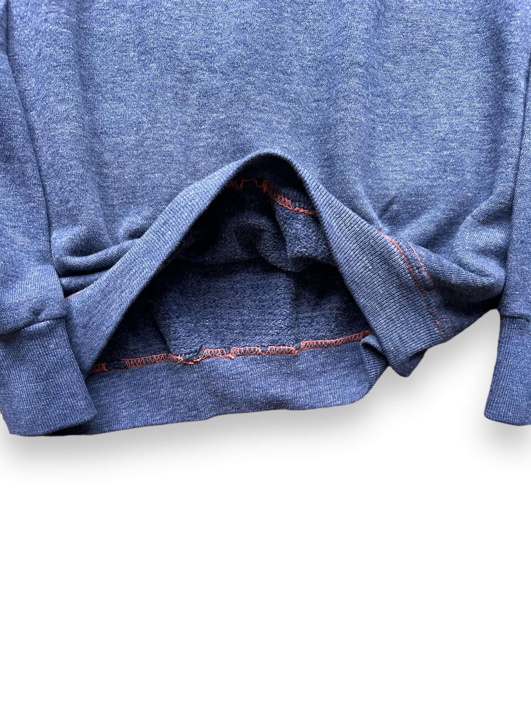 Interior View of Vintage Blue & Orange Contrast Stitch Crewneck SZ M | Vintage Sweatshirt Seattle