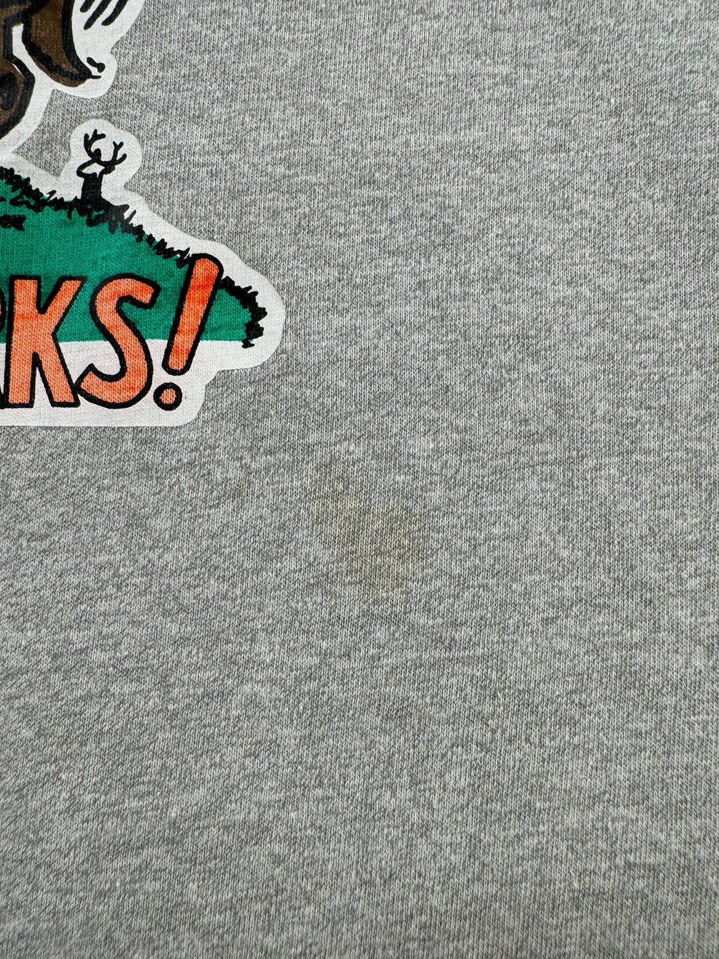 Stain on Vintage Bucklure Deer Call Ringer Tee SZ M