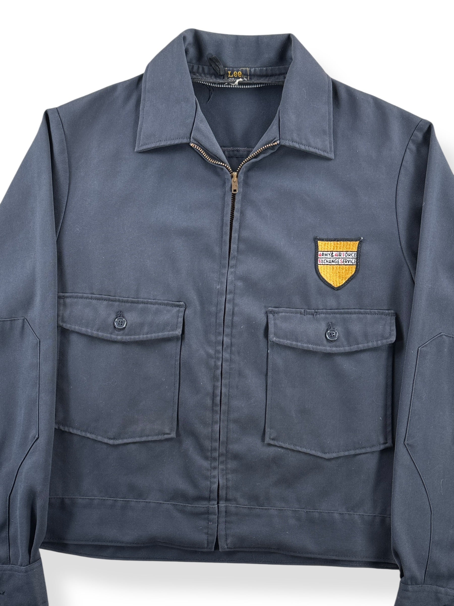 Front Close Up of Vintage Lee Mechanic Jacket SZ 40