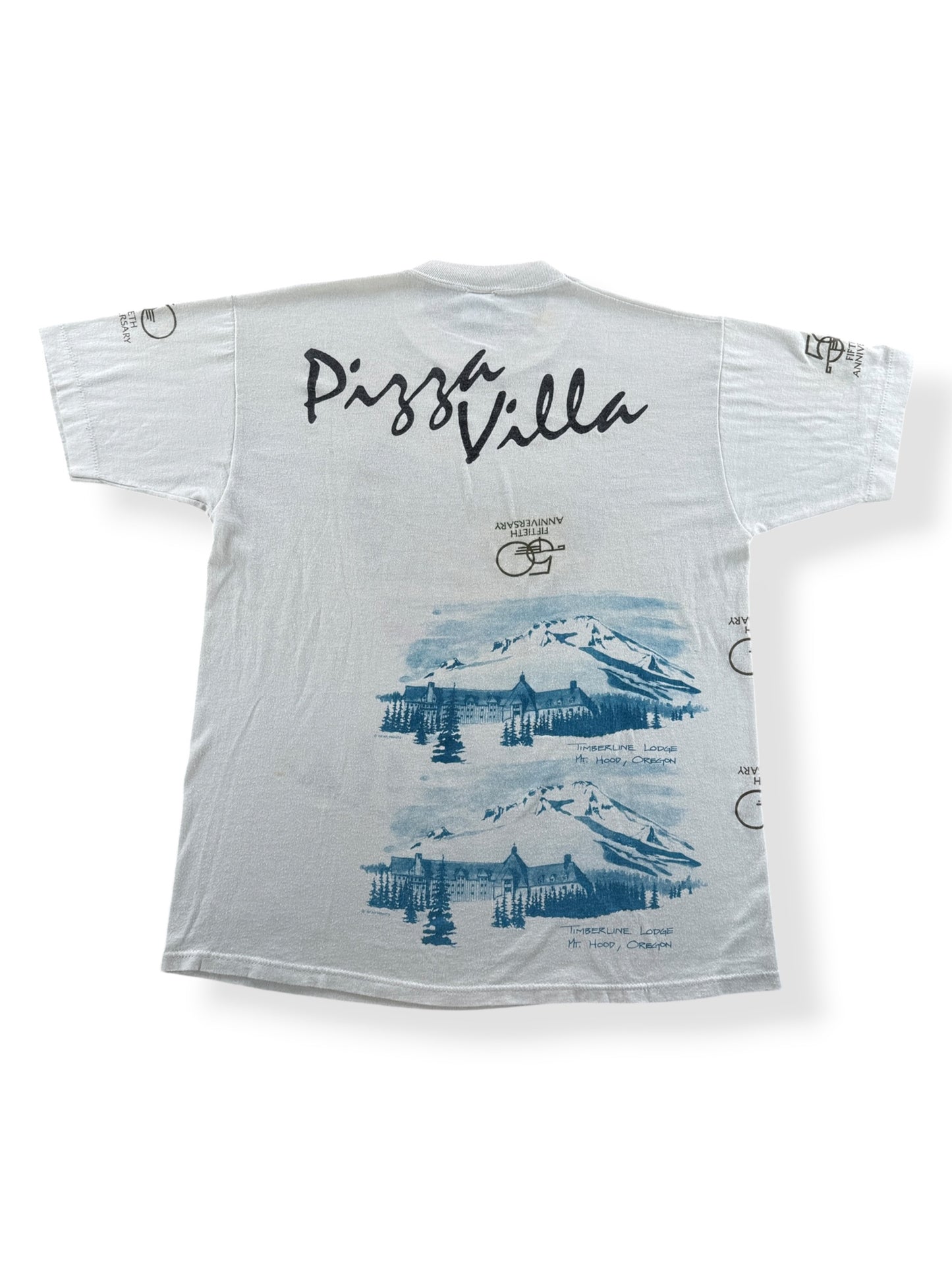 Back of Vintage Pizza Villa Test Print Tee SZ L (Fits M)