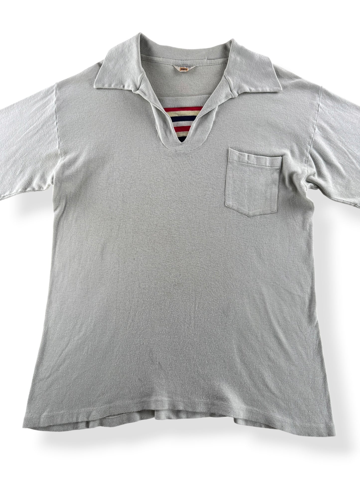 Close-up of Vintage 40s Cotton Polo Shirt SZ L (Fits M)