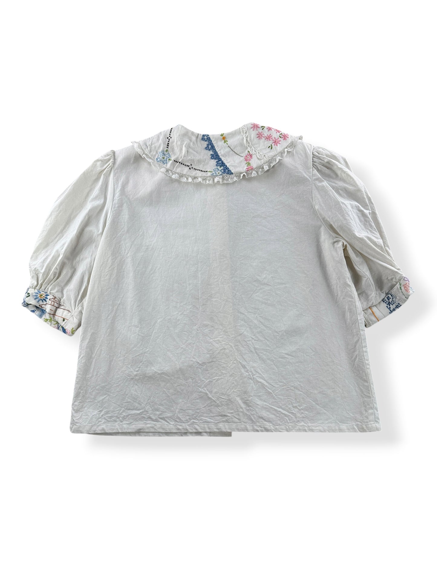 Back of Vintage KAS Embroidered Blouse SZ M