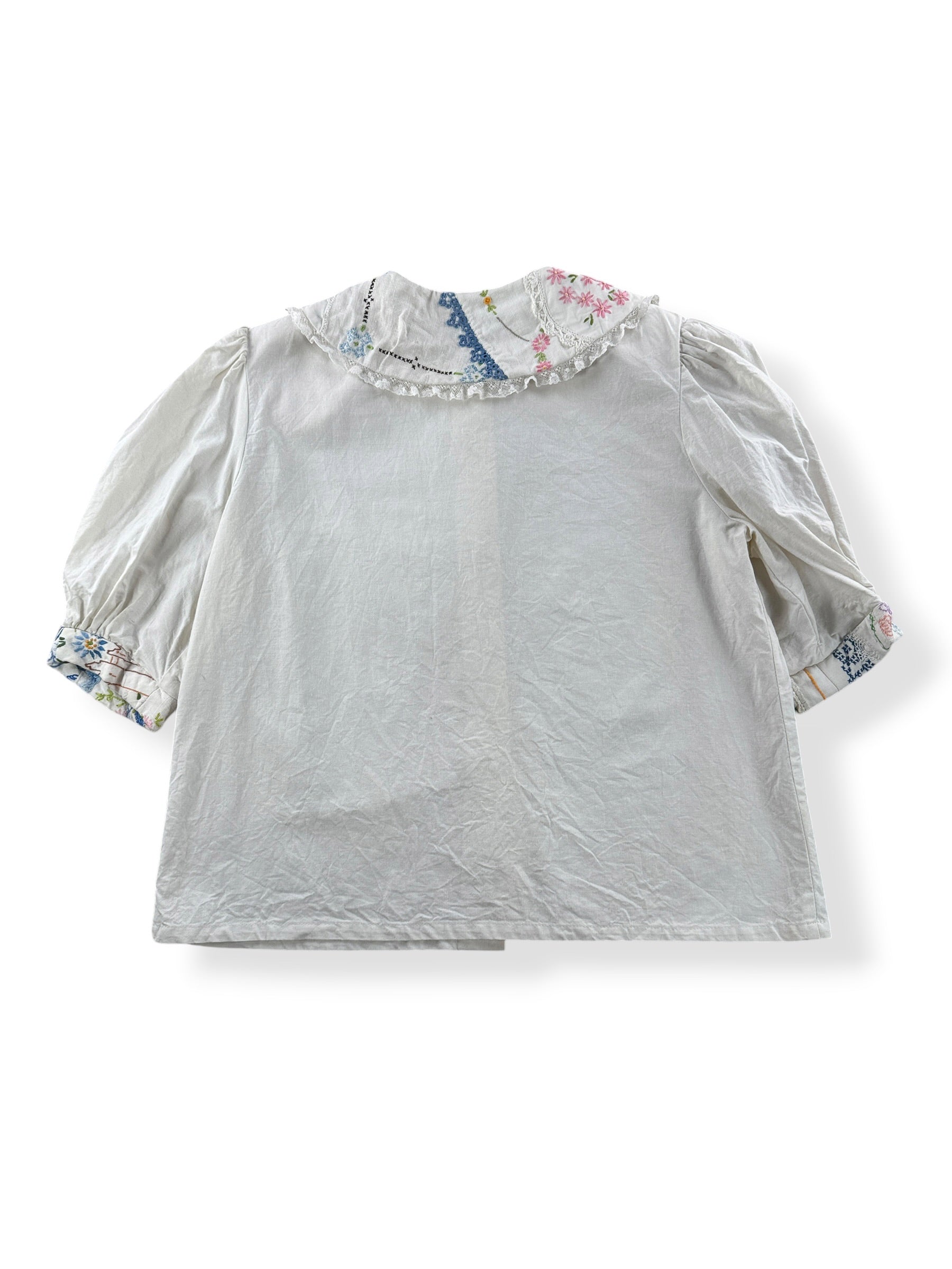 Back of Vintage KAS Embroidered Blouse SZ M