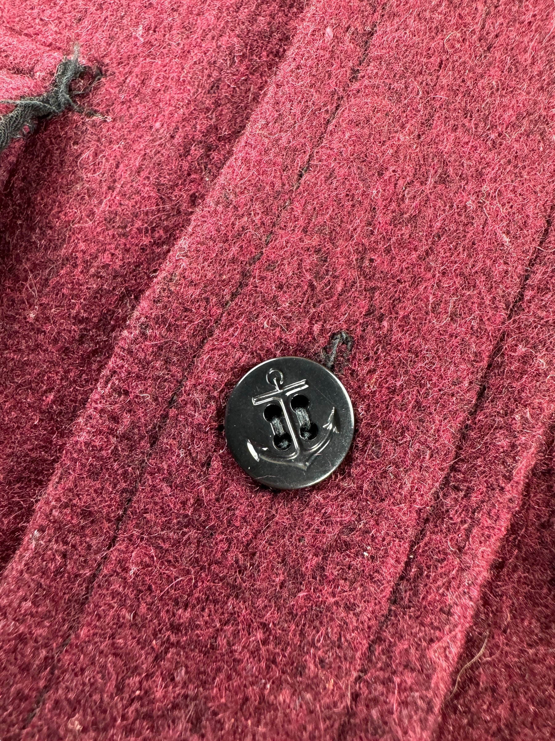CPO Button on Vintage Maroon CPO Top SZ M AS IS