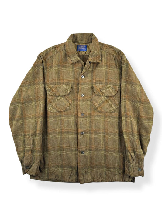 Front of Vintage Earth Tone Pendleton Board Shirt SZ M