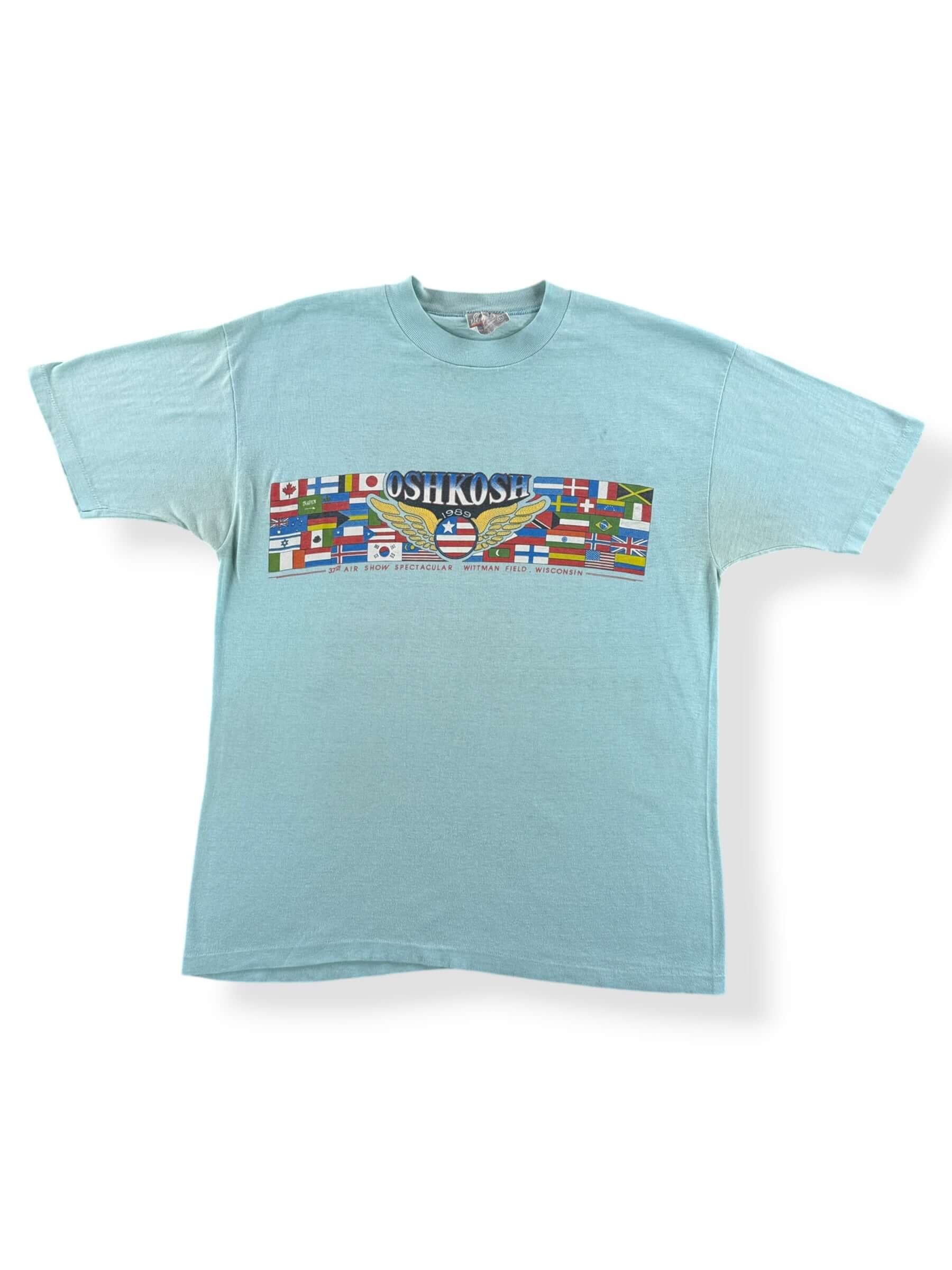 Front of Vintage Oshkosh 1989 Air Show Tee SZ XL (Fits M/L)