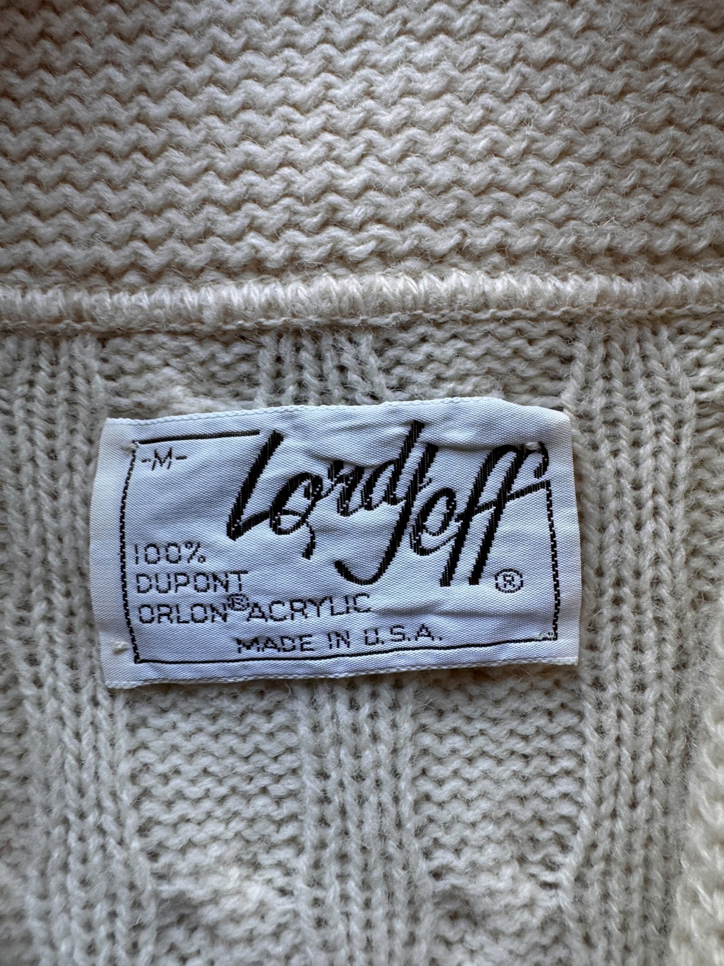 Tag on Vintage Lord Jeff Acrylic Cardigan Sweater SZ M