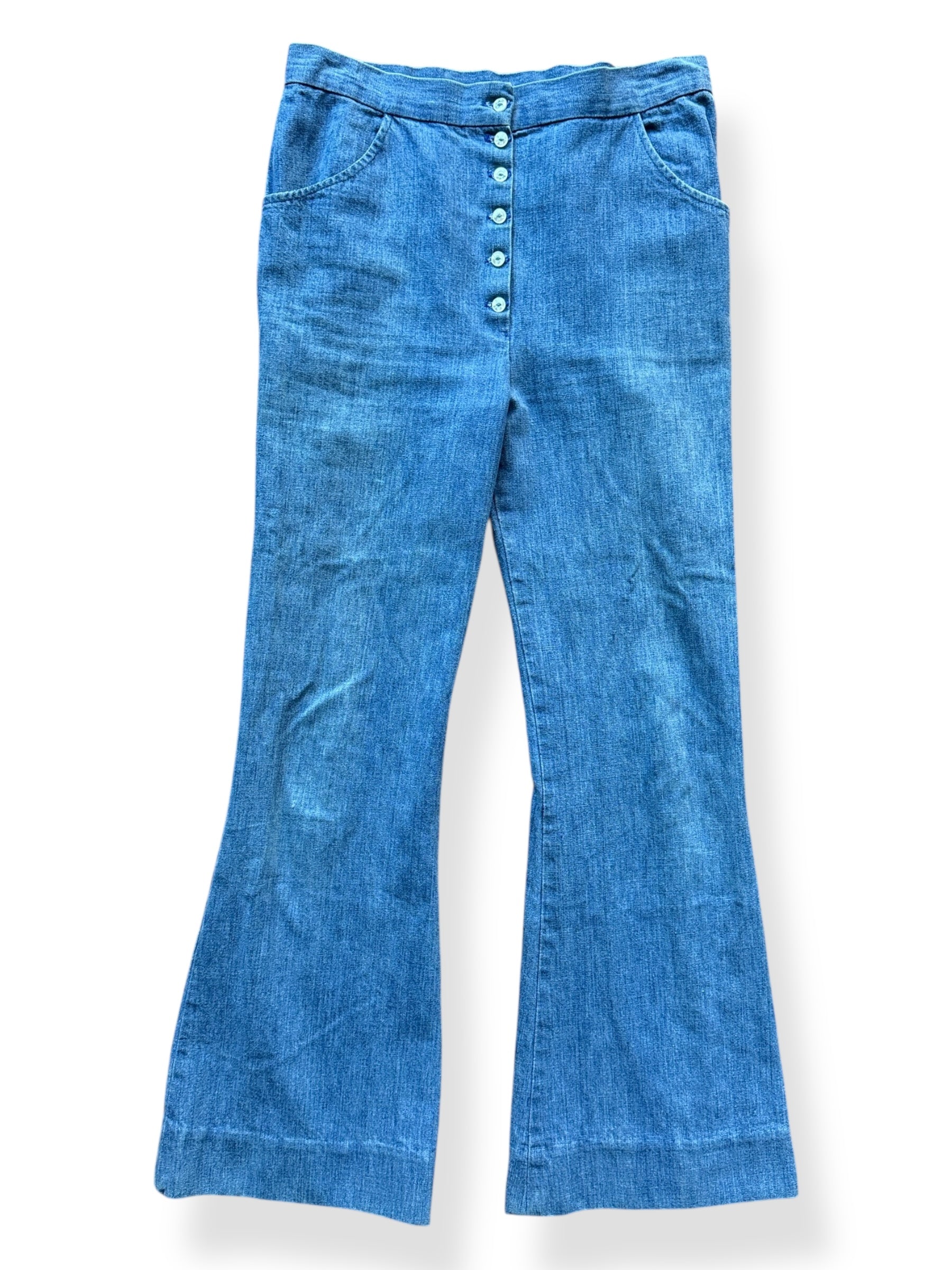 Front of Vintage Homemade Denim Bell Bottom Jeans W31