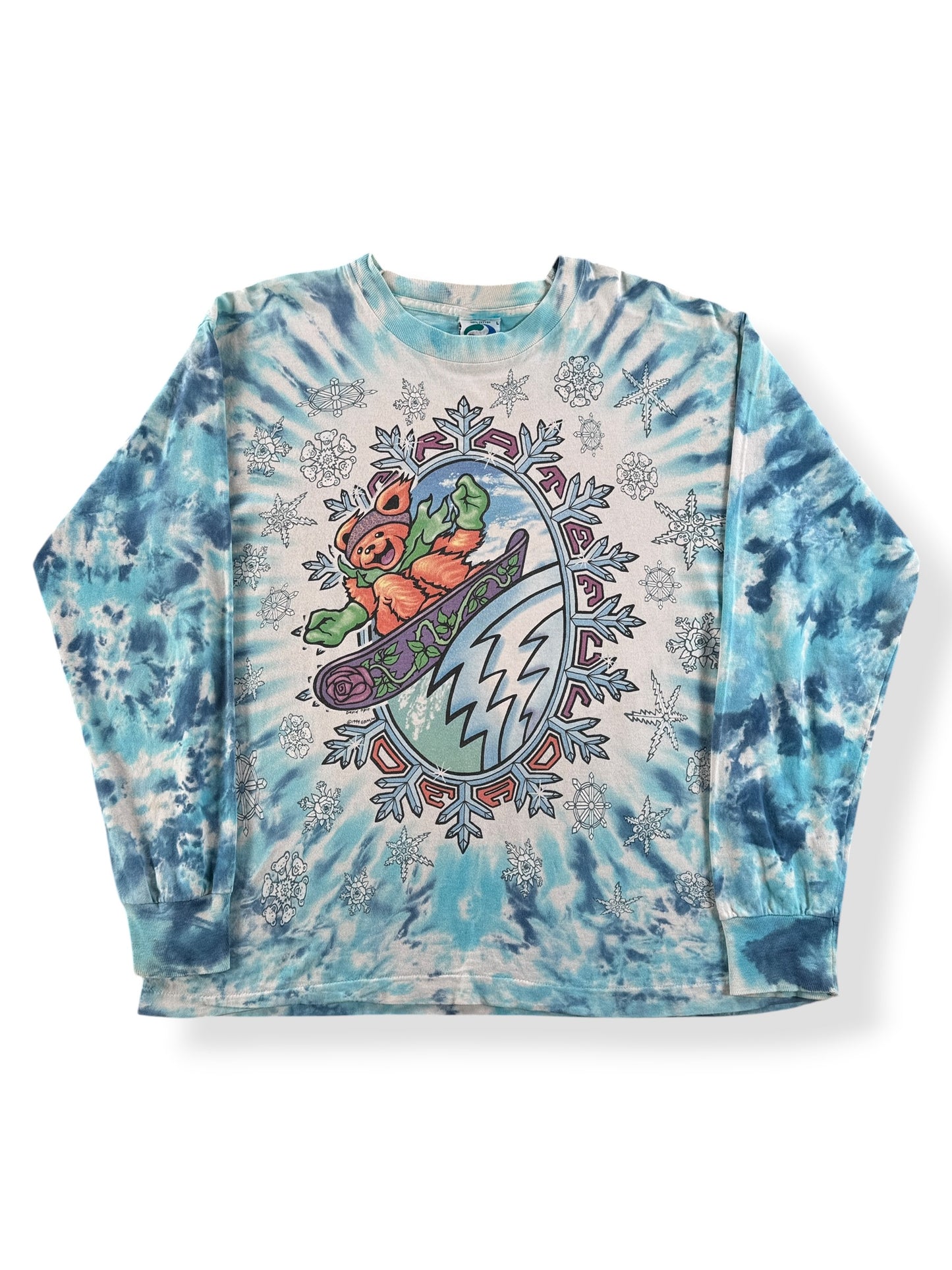 Front of Vintage Grateful Dead Snowboarding Bear Long Sleeve Tee SZ L