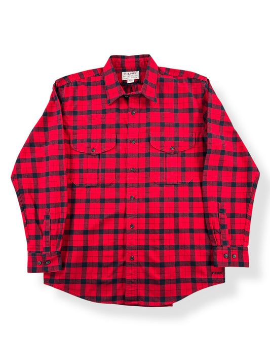 Front of Filson Red & Black Alaskan Guide Shirt SZ L