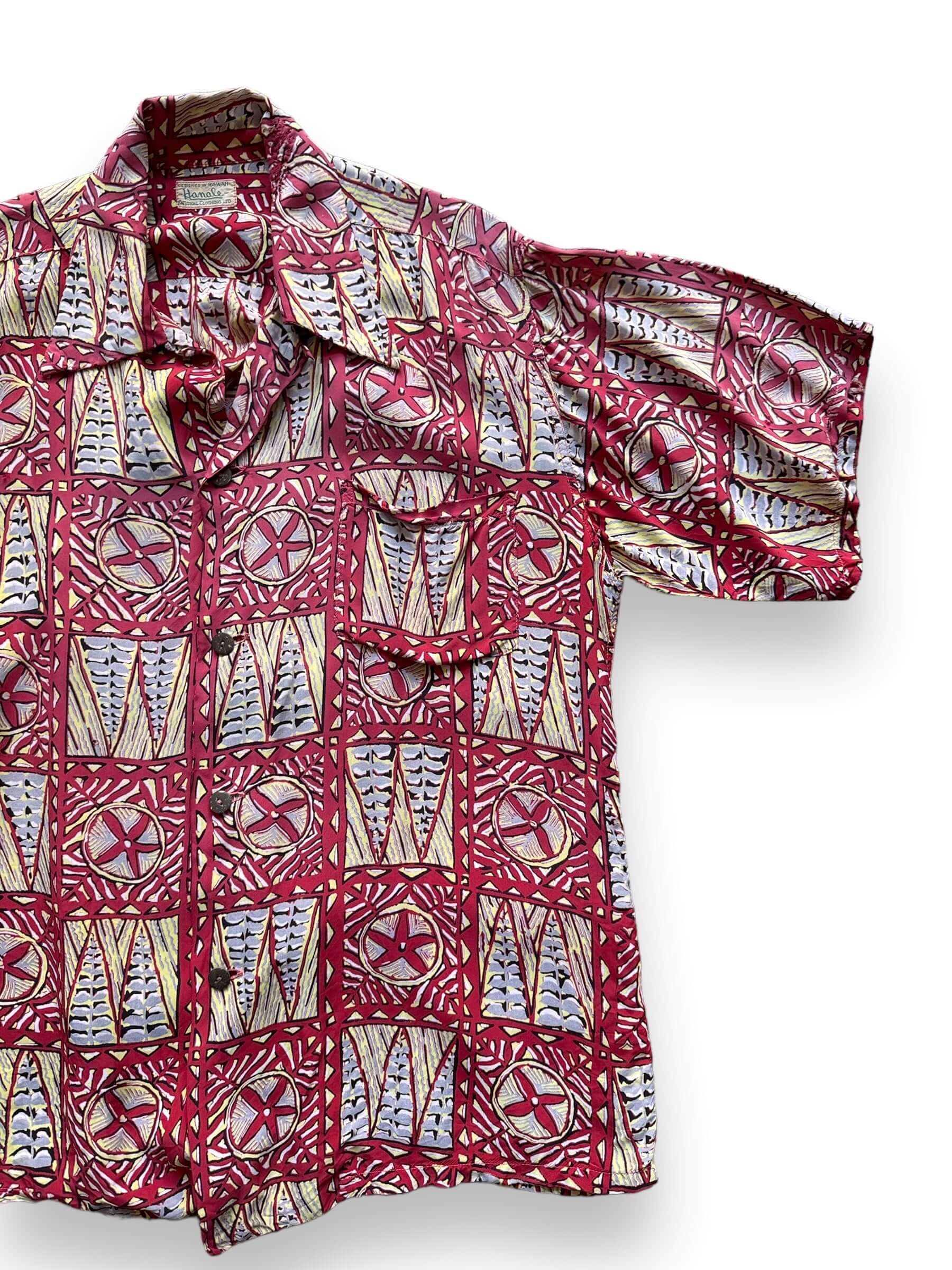 front left of Vintage Hanale Rayon Aloha Shirt SZ L