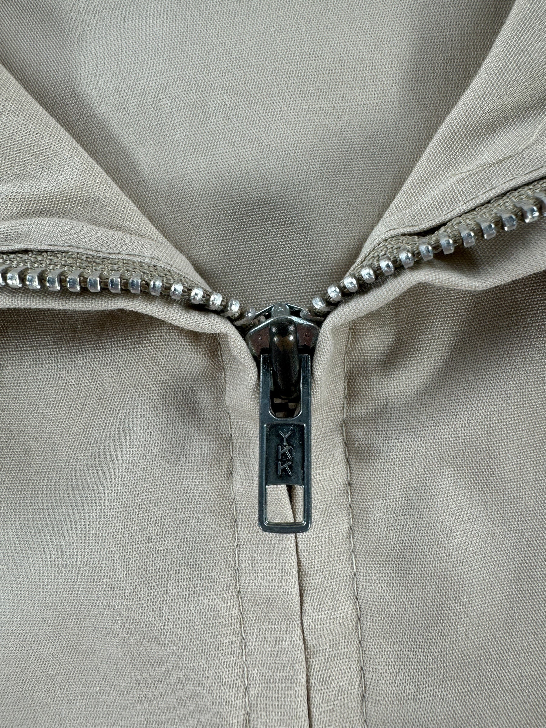 Zipper on Vintage Sir Jac Beige Windbreaker Jacket SZ L