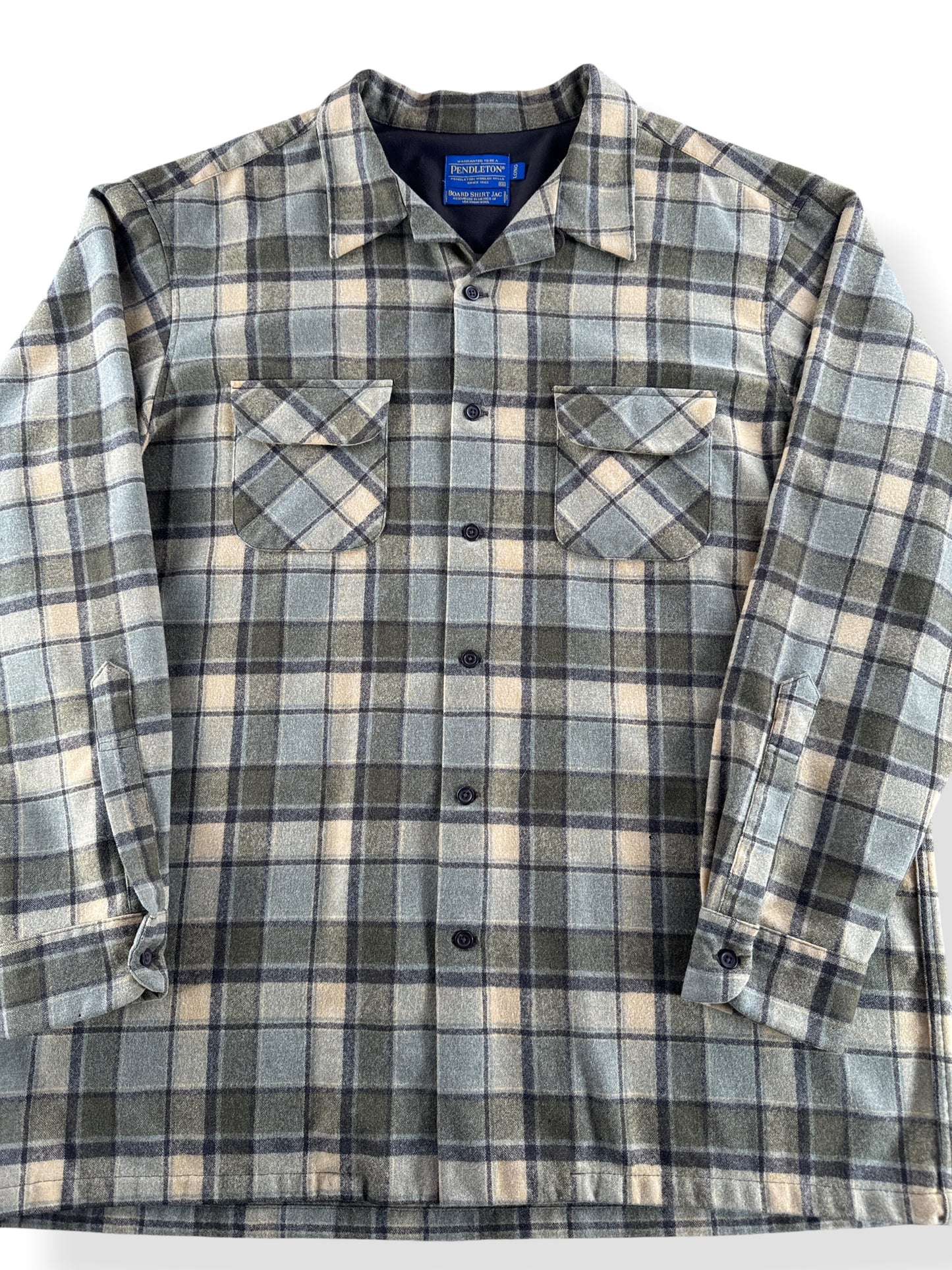 Front Close Up of Pendleton Lodge Board Shirt Jac SZ XXL Long
