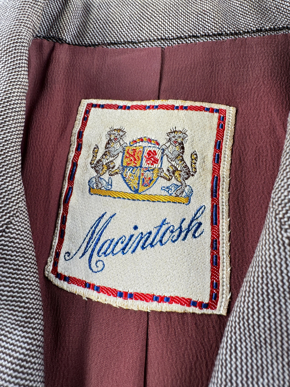 Tag on Vintage 40s Macintosh Blazer SZ M - AS IS