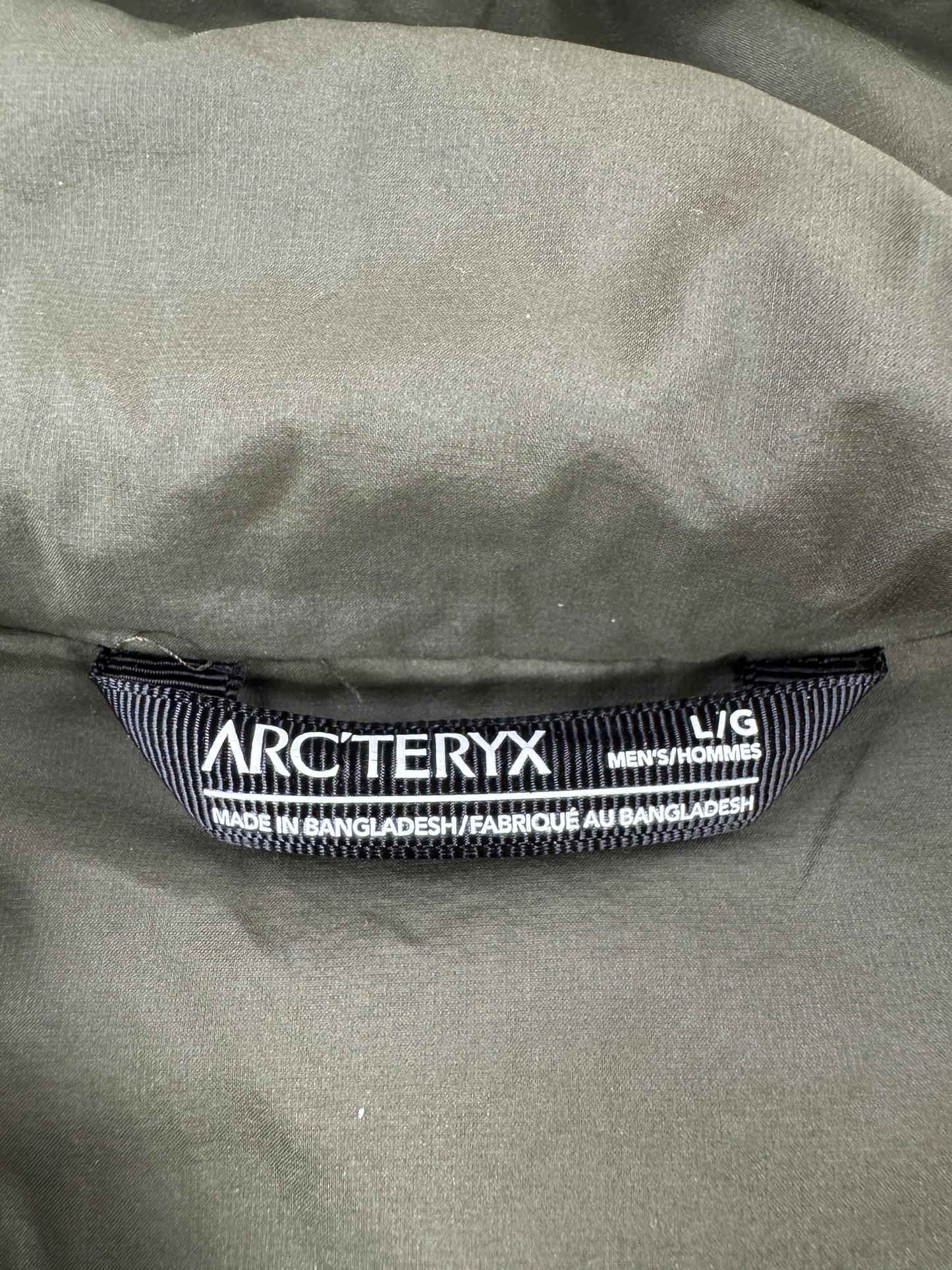 Label on Arc'teryx Proton LT Insulated Hoodie SZ L