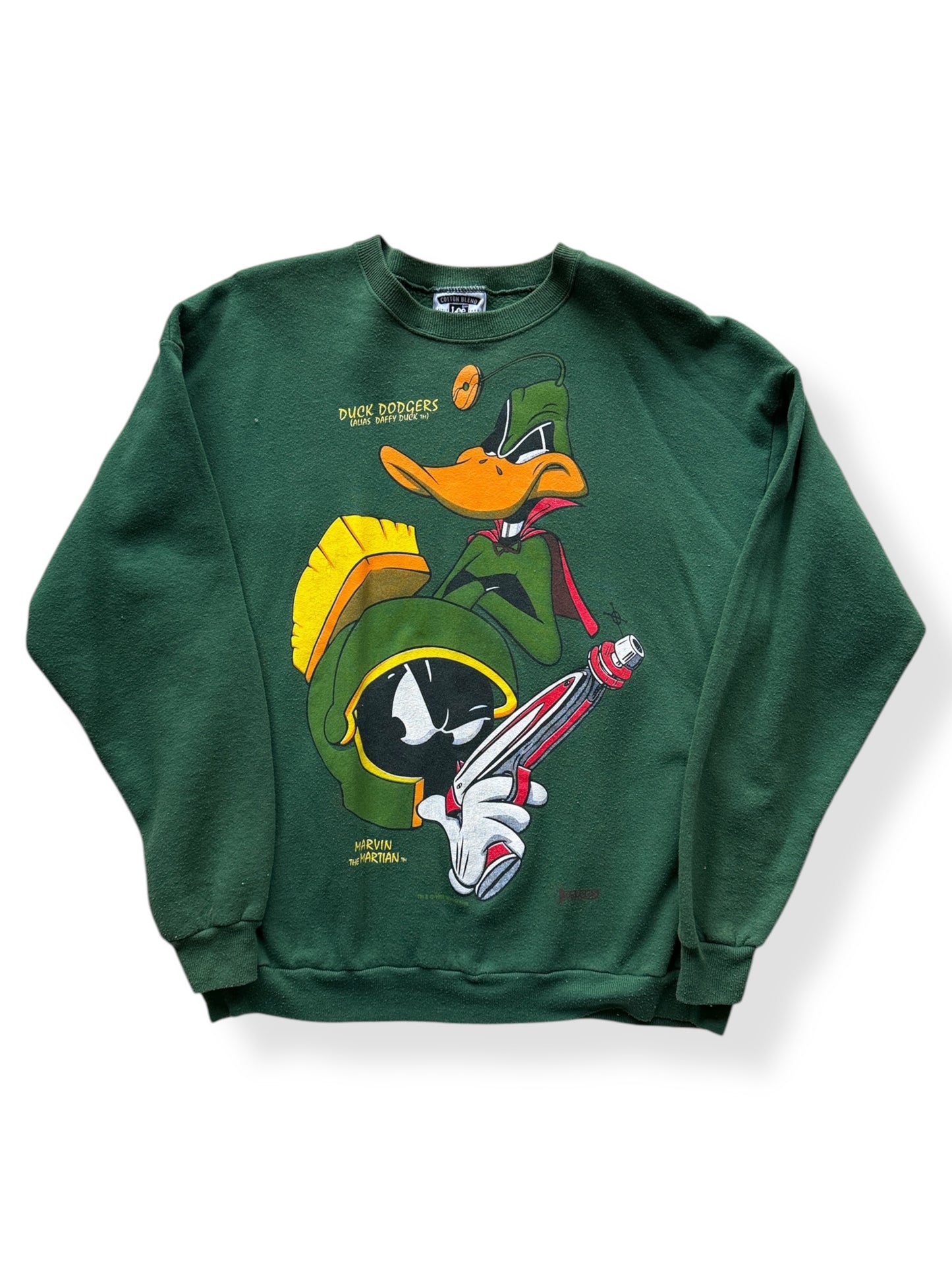 Front of Vintage Daffy Duck Dodgers Marvin the Martian Crewneck SZ XL