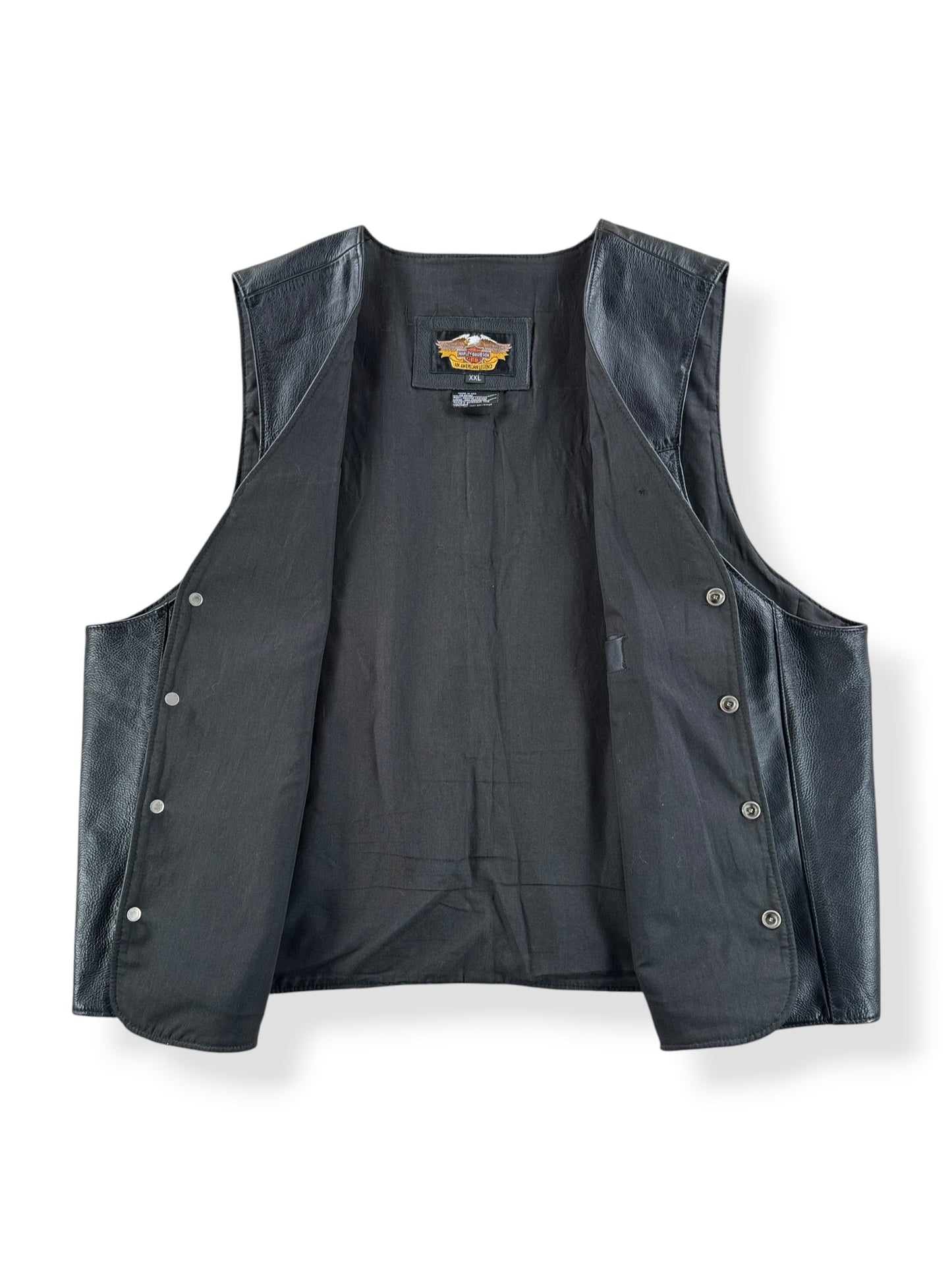 Inside of Vintage Harley Leather Vest SZ XXL