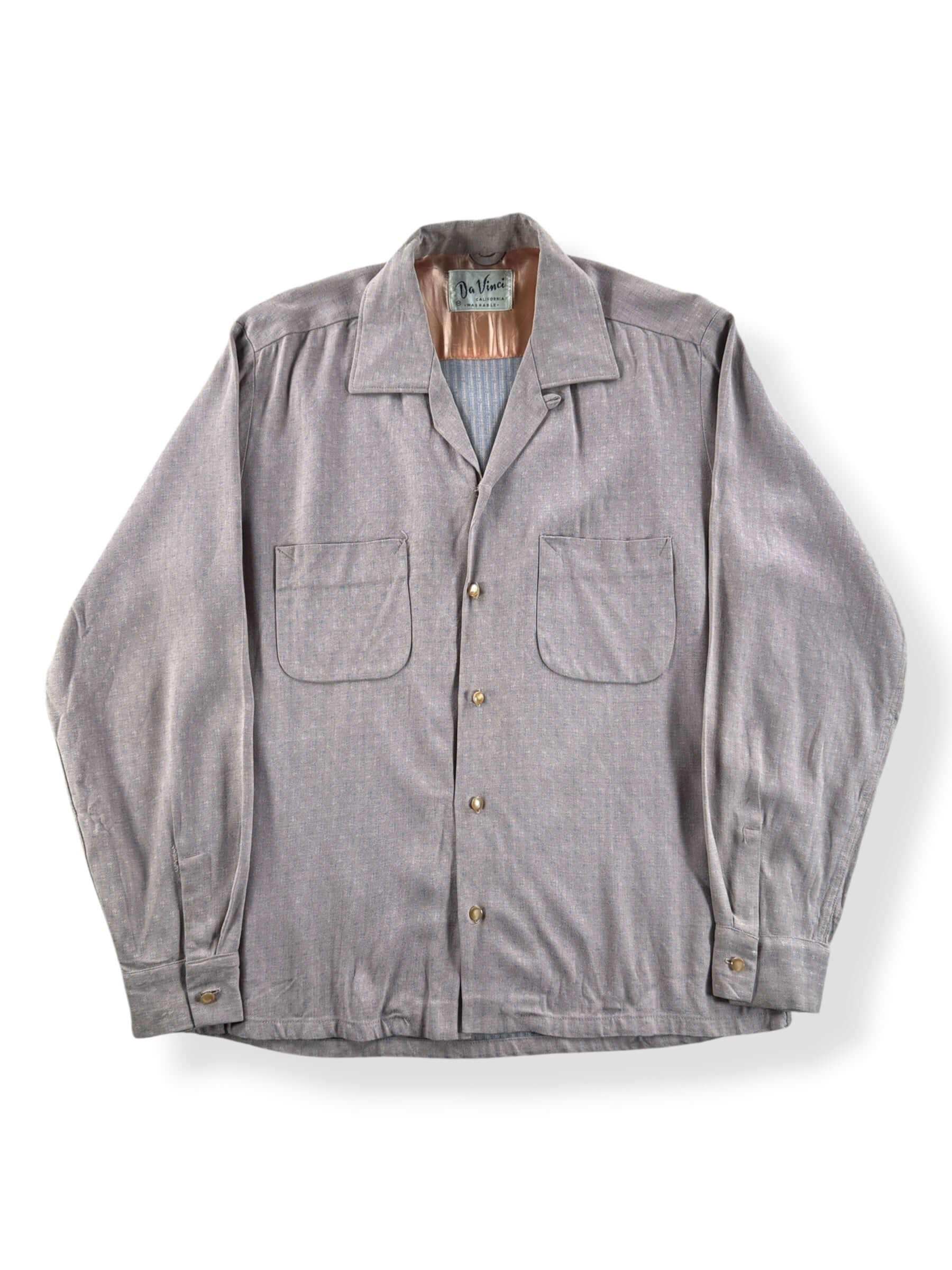 Front of Vintage Da Vinci Gabardine Loop Collar SZ M