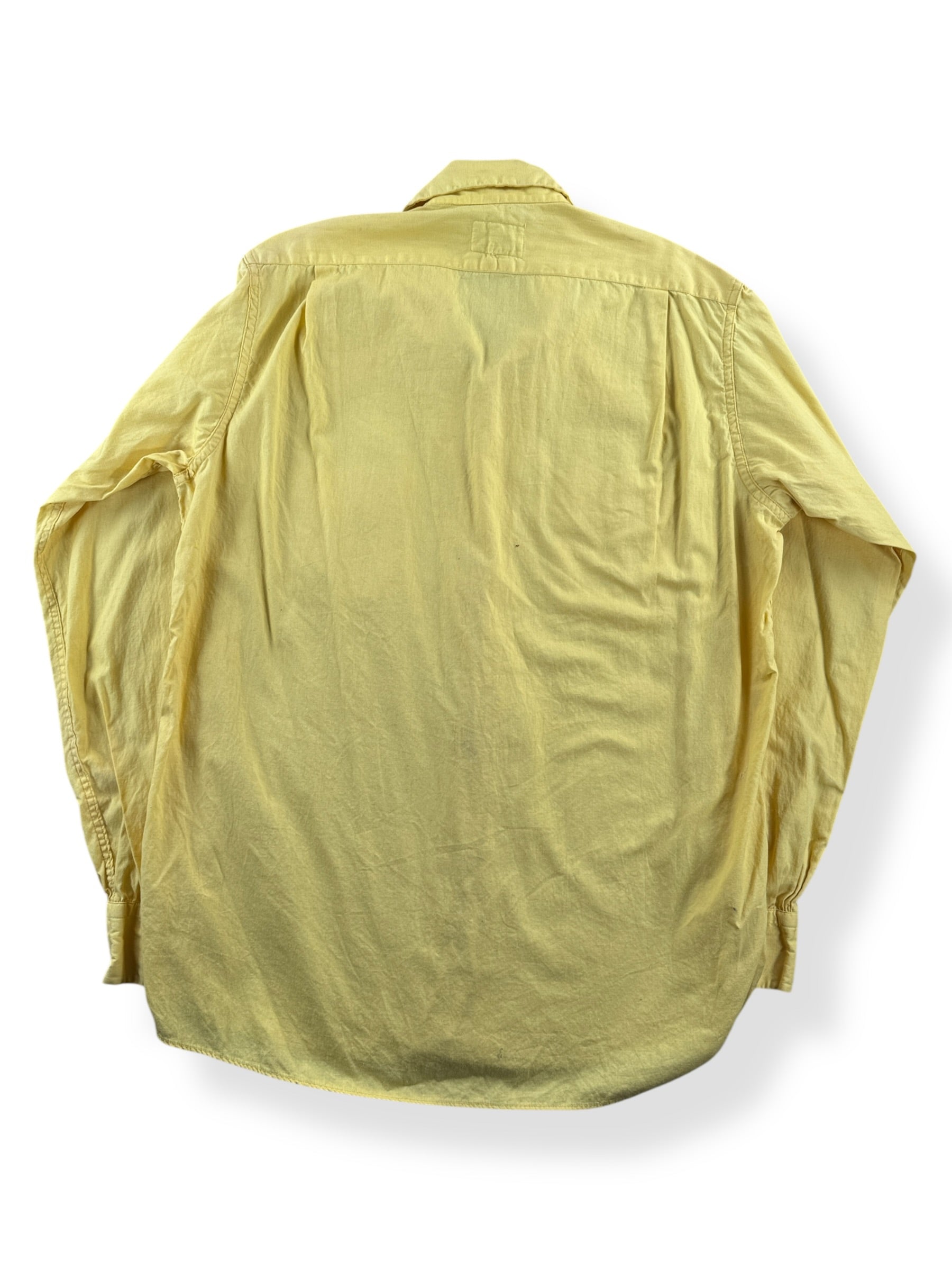 Back of Vintage Yellow D&G Cloth Shop Yellow Dagger Collar Shirt SZ M