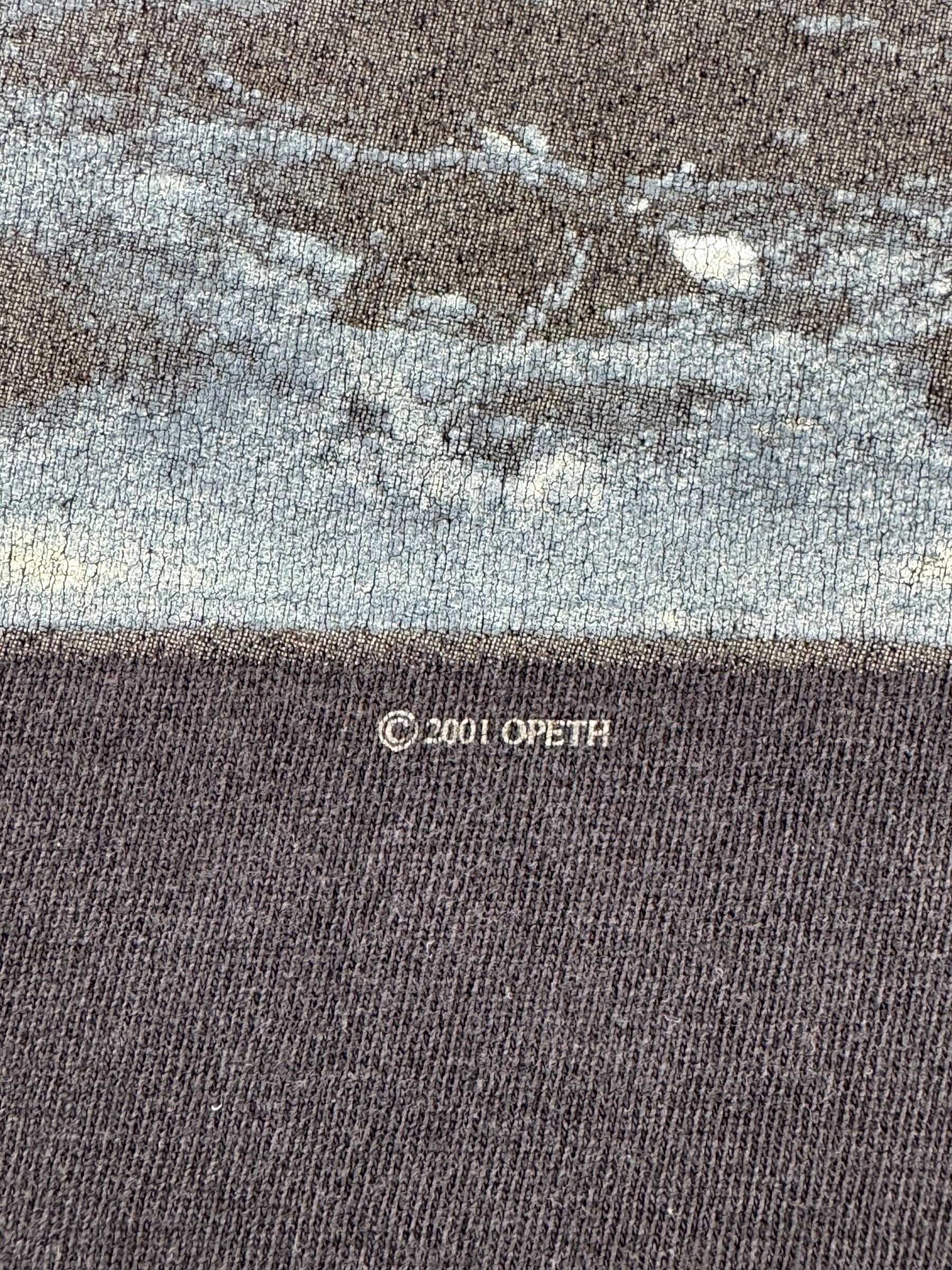 Copyright on Vintage Opeth 2001 Backwater Park Tour Tee SZ XL