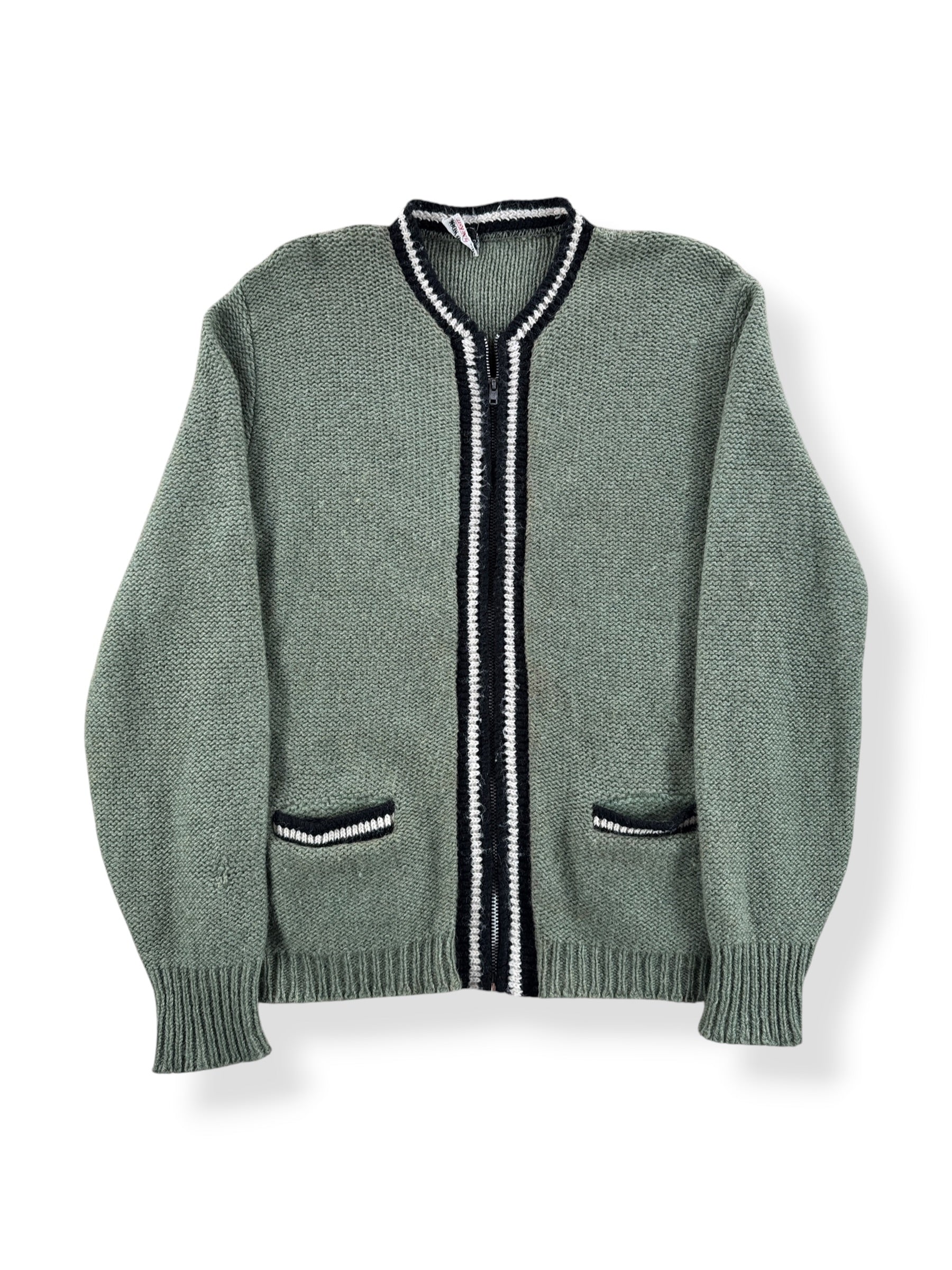 Front of Vintage 60s Zip Cardigan SZ S