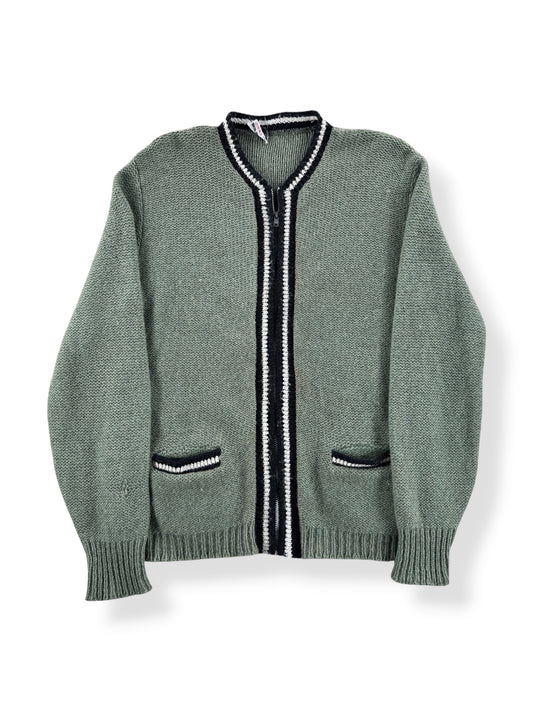 Front of Vintage 60s Zip Cardigan SZ S