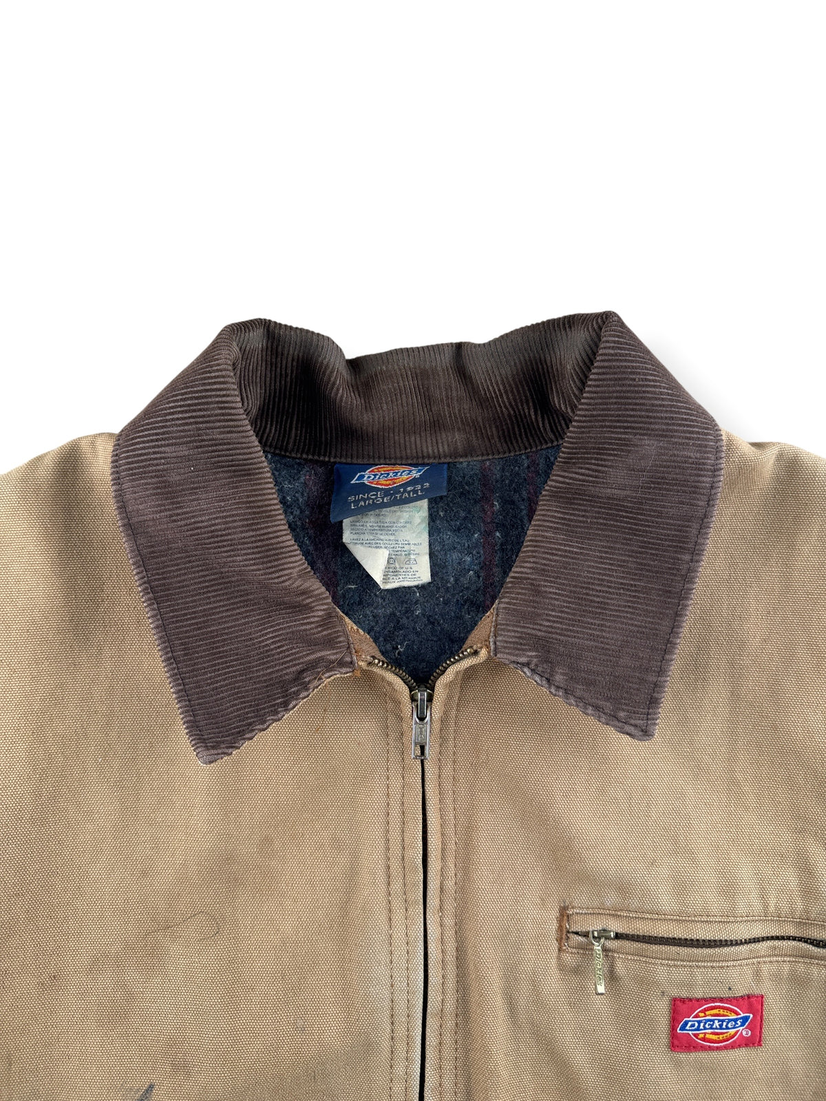 Collar on Vintage 1990s Dickies Detroit Style Workwear Jacket L