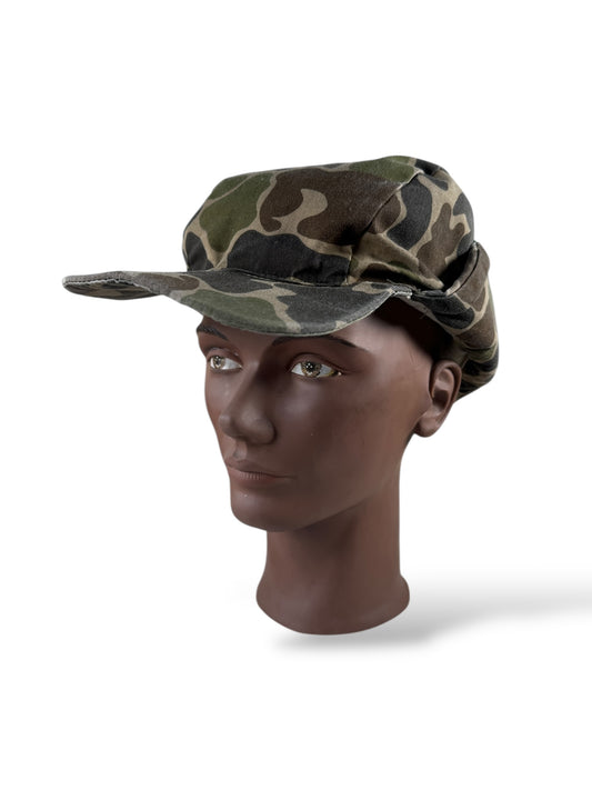 Front 3/4 Shot of Vintage Eddie Bauer Duck Camo Down Hat OS