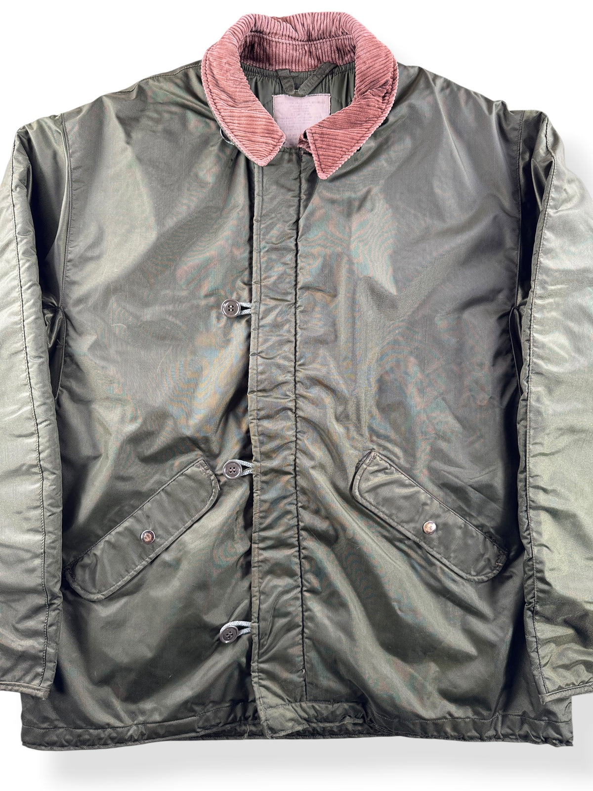 Close-up of Vintage 70’s Extreme Cold Weather Insulated Military Jacket SZ L
