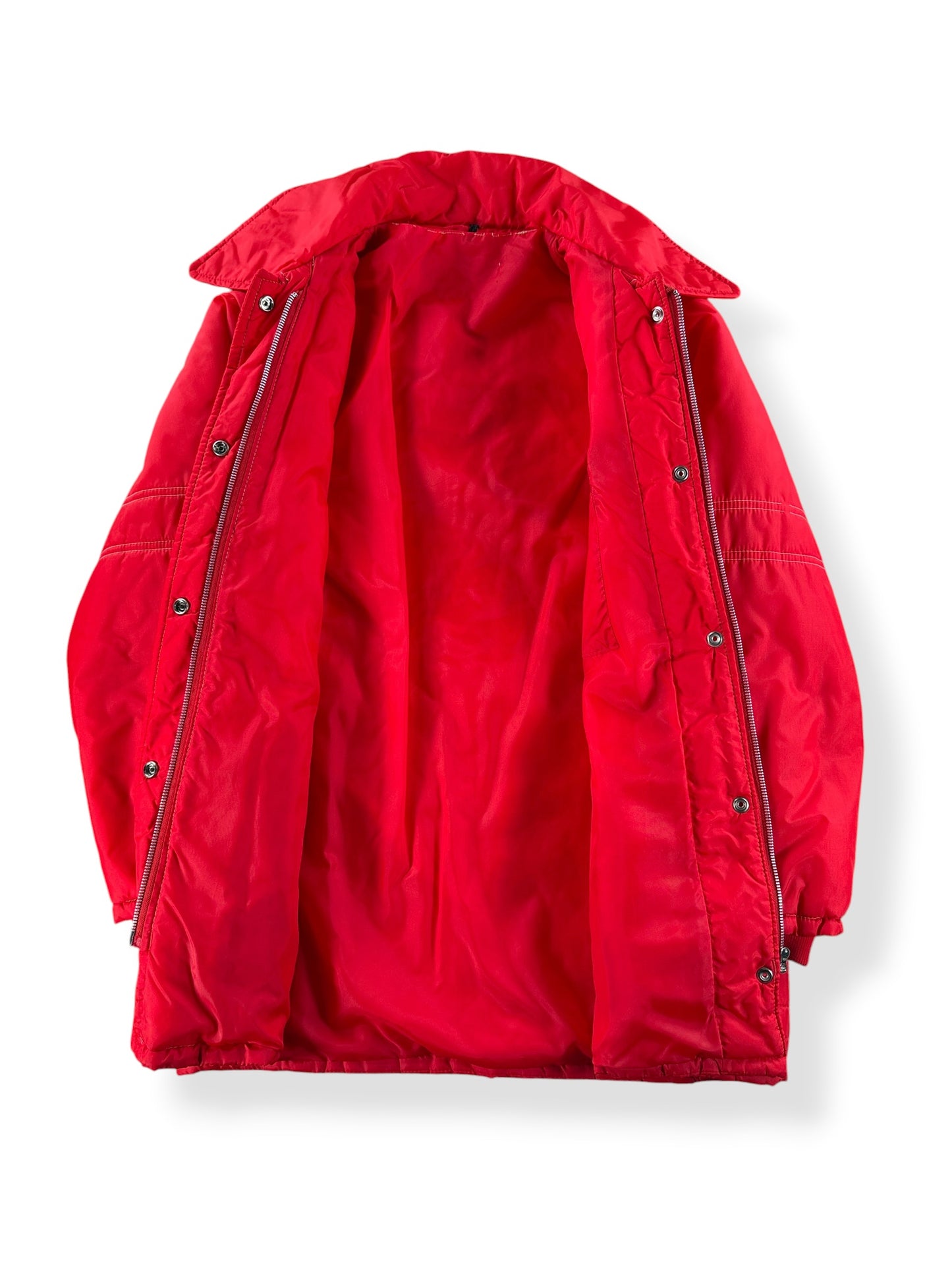 Inside of Vintage 70s Red Puffy Coat SZ M