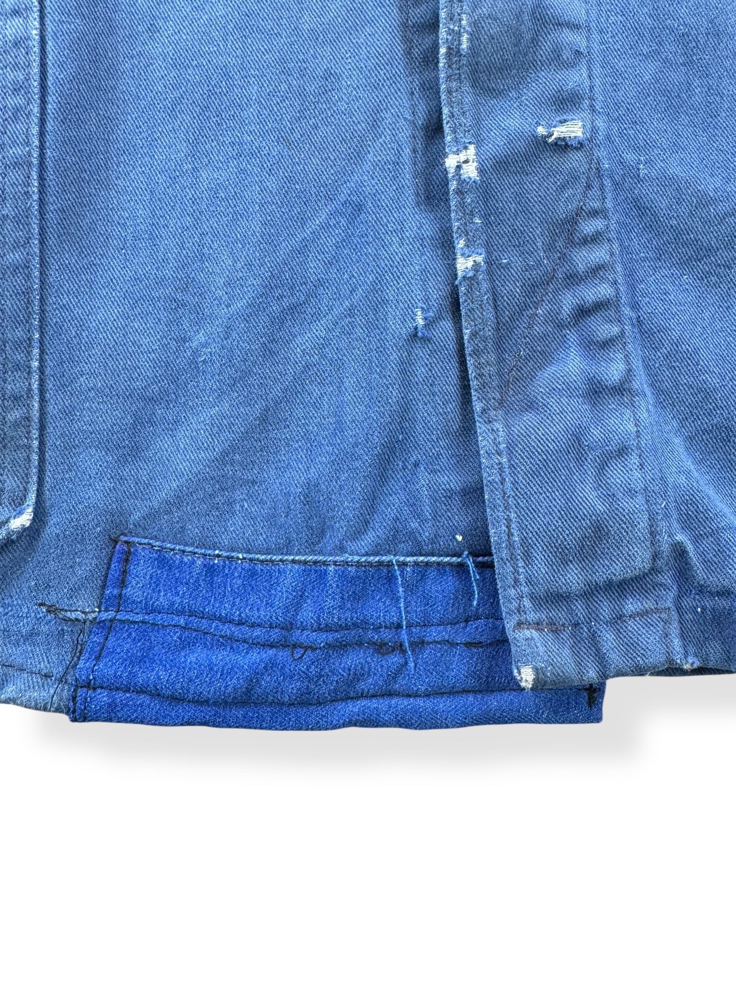 Repair on Vintage Thrashed And Repaired French Chore Coat SZ L