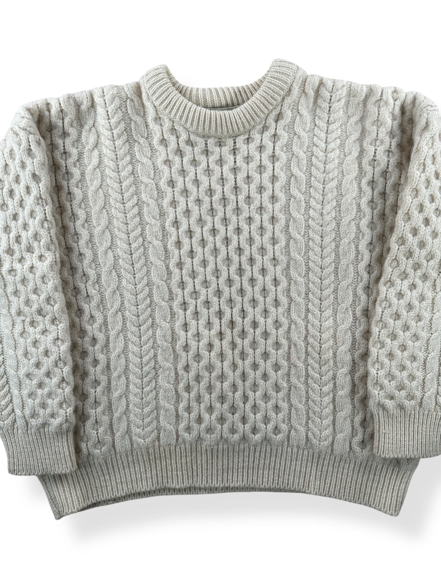 Front Close Up of Vintage Irish Wool Sweater SZ 40