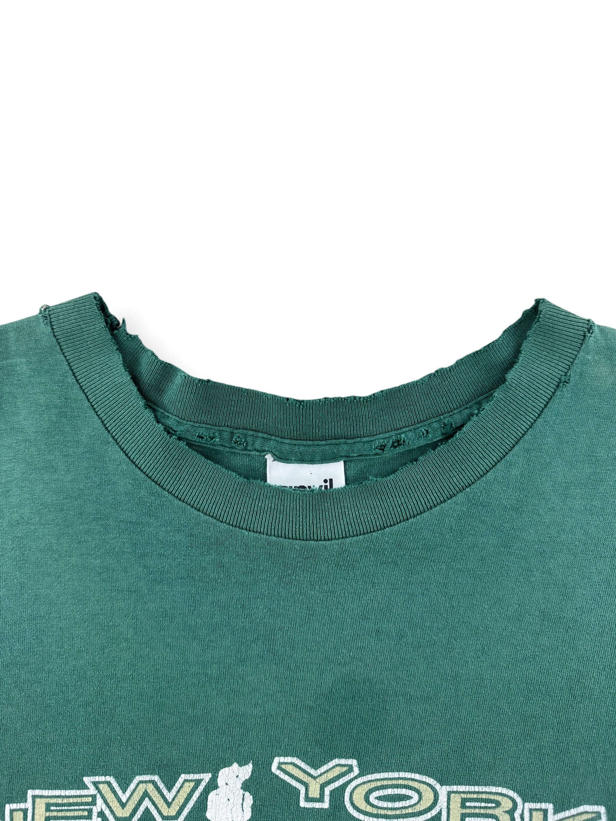 Collar on Vintage Green NYC Tee SZ L