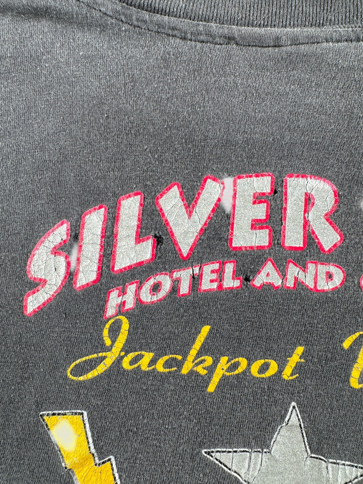 Ware on back graphic of Vintage Silver Star Jackpot Winner Tee SZ XL