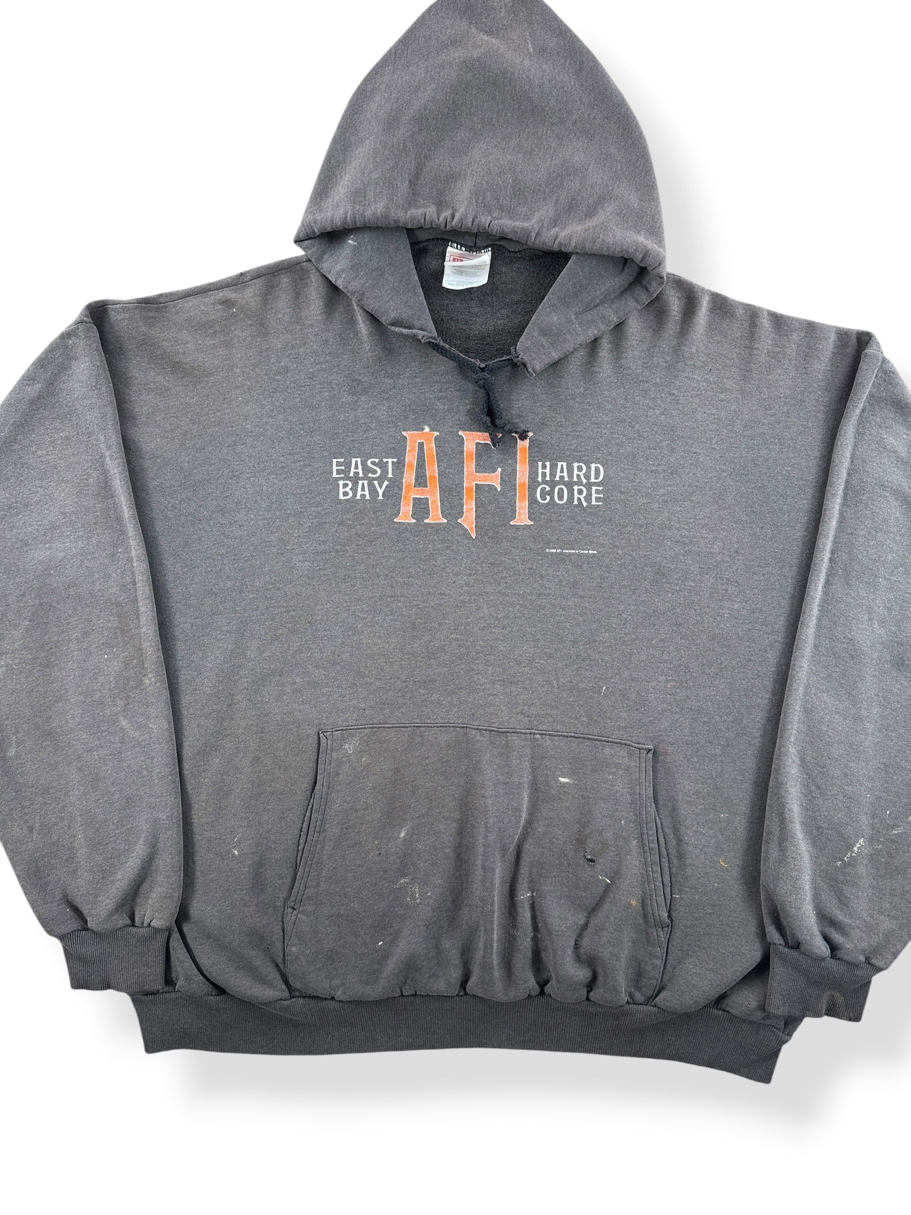 Front Close Up of Vintage AFI Thrashed Hoodie SZ XXL