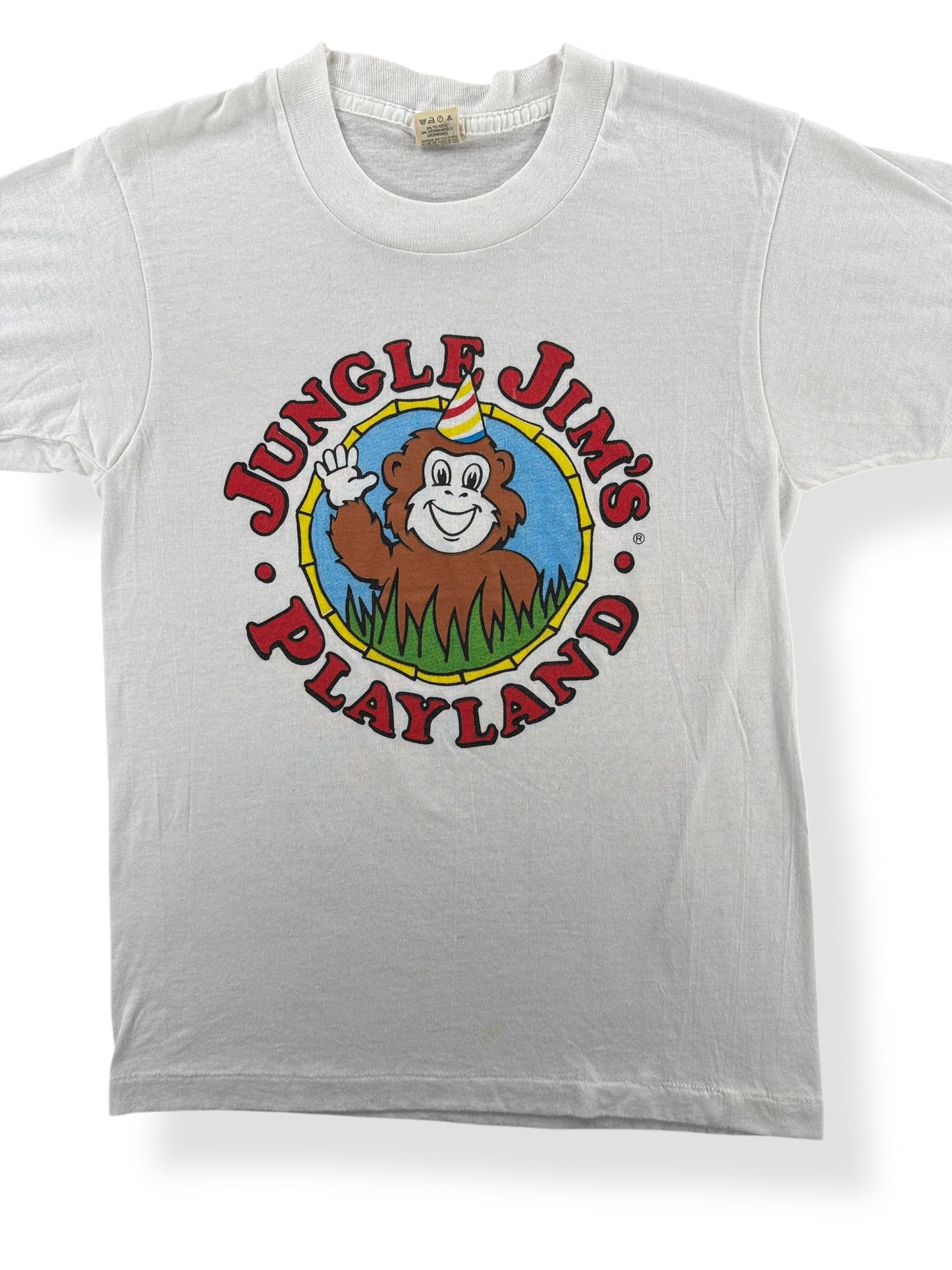 Front of Vintage Jungle Jim's Playland Tee SZ 14-16 (Fits XS)