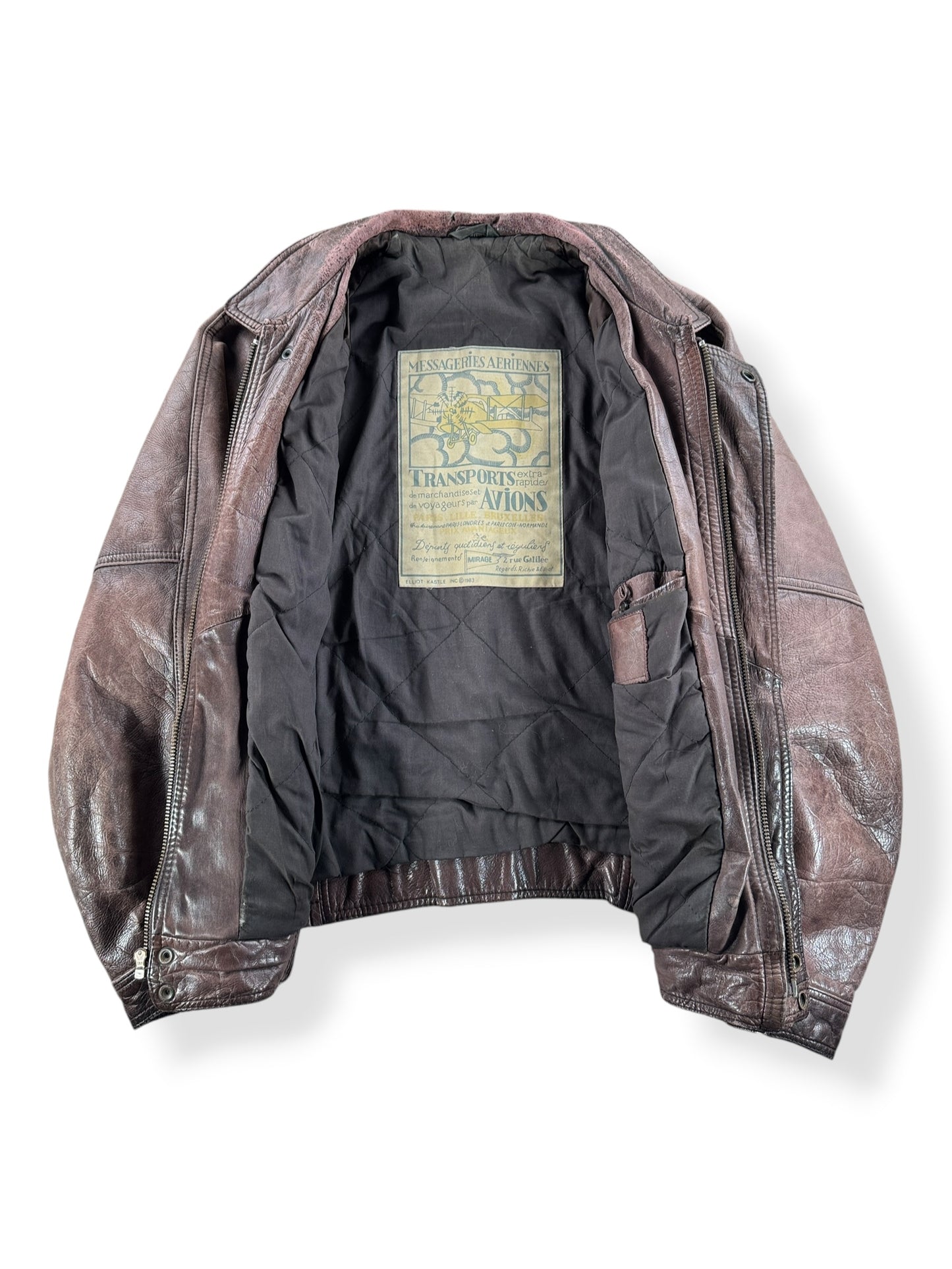 Inside of Vintage Elliot Kastle 1983 Leather Jacket SZ 40