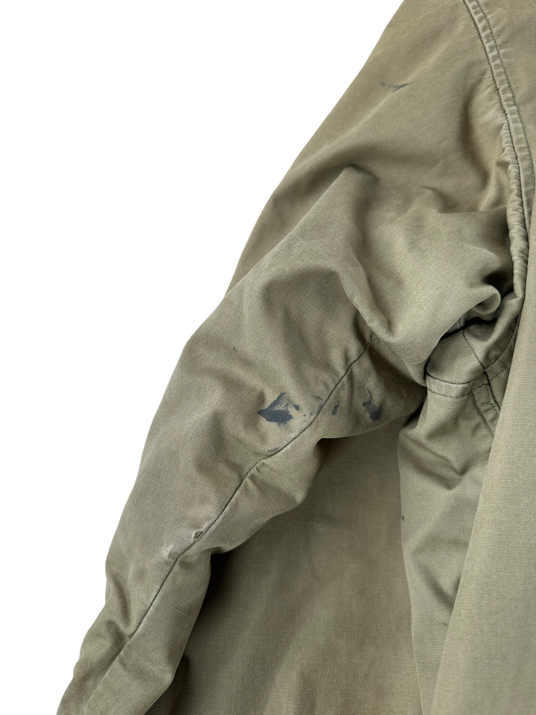Staining on Vintage WW2 Military Parka SZ XXL AS IS