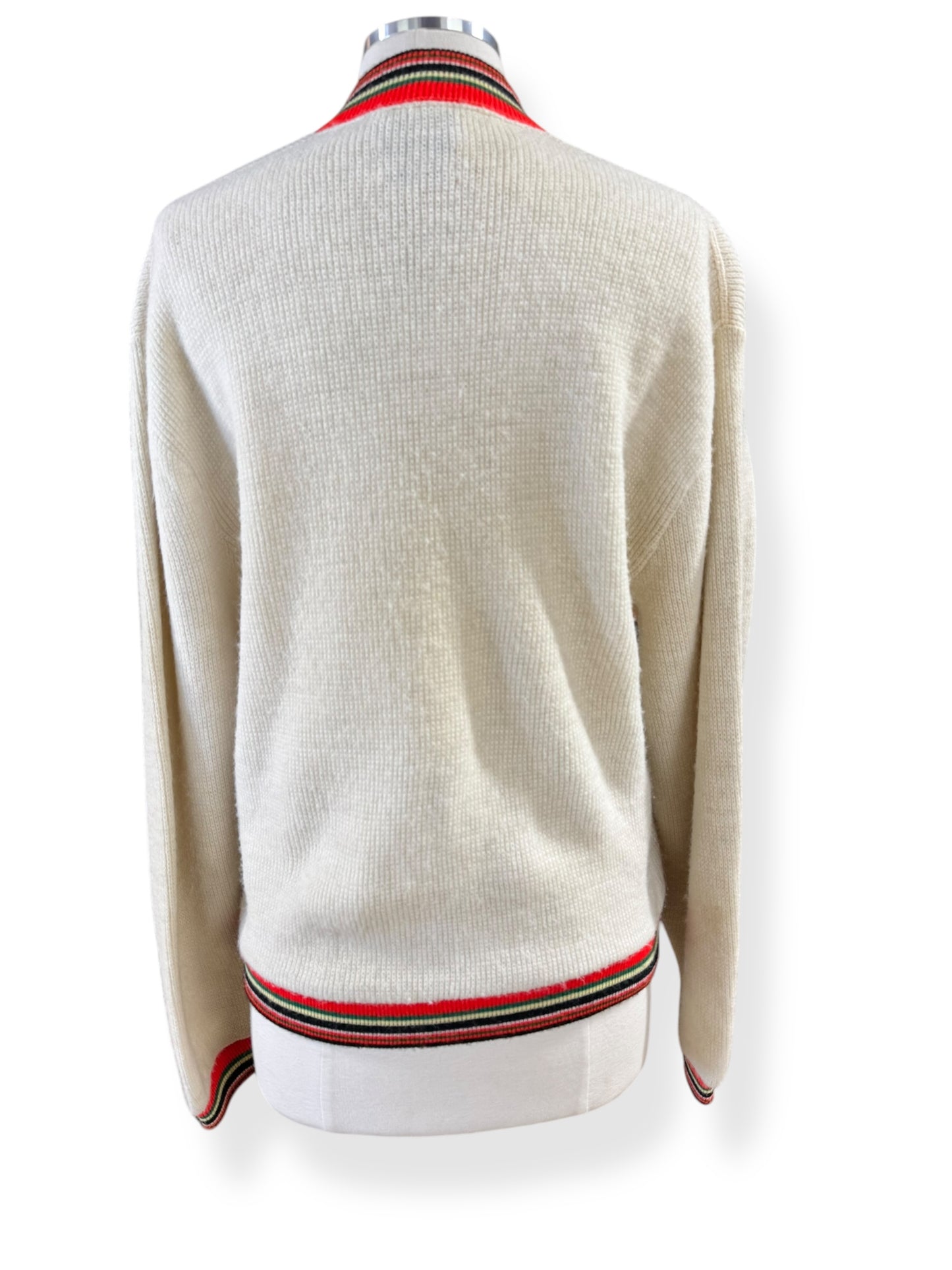 Back view of 1950s Arrow Orlon V-Neck Sweater M