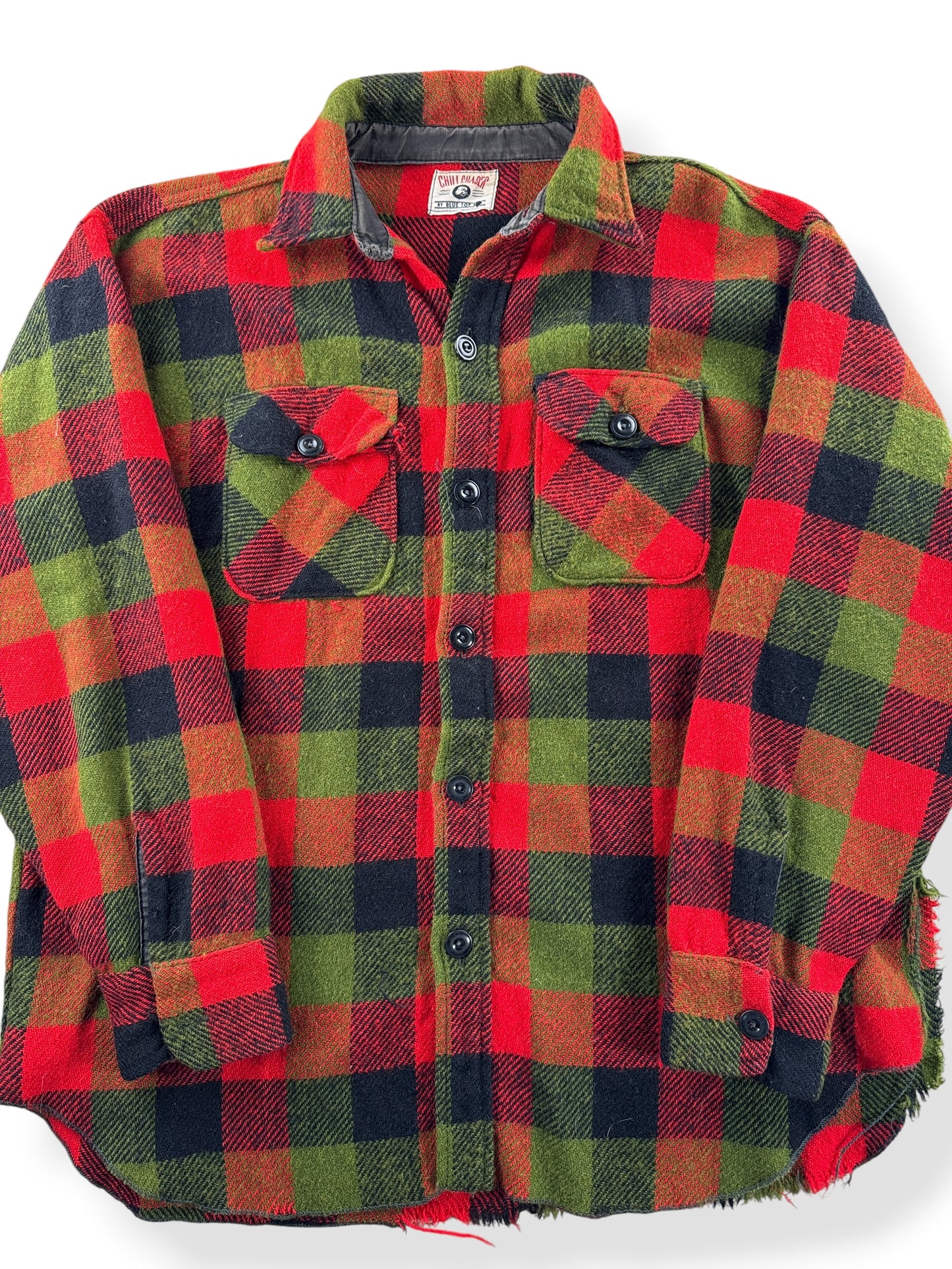 Close-up of Vintage Chill Chaser Wool Flannel SZ L