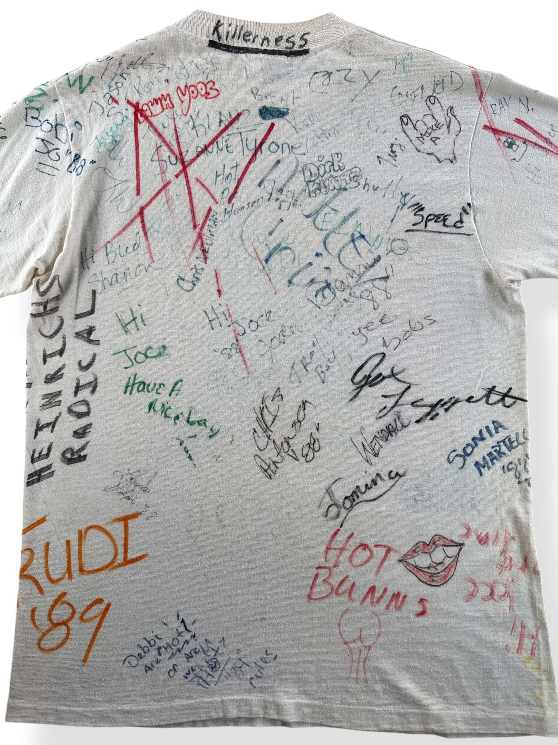 Signatures on Vintage 80s Rainier Brewed in the USA Signature Tee SZ M
