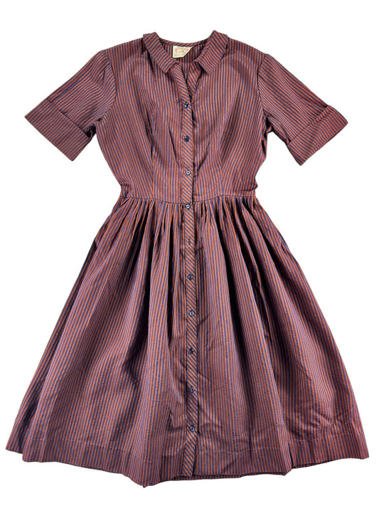 Front of 1940s NOS Mode O Day Seer Sucker Dress M