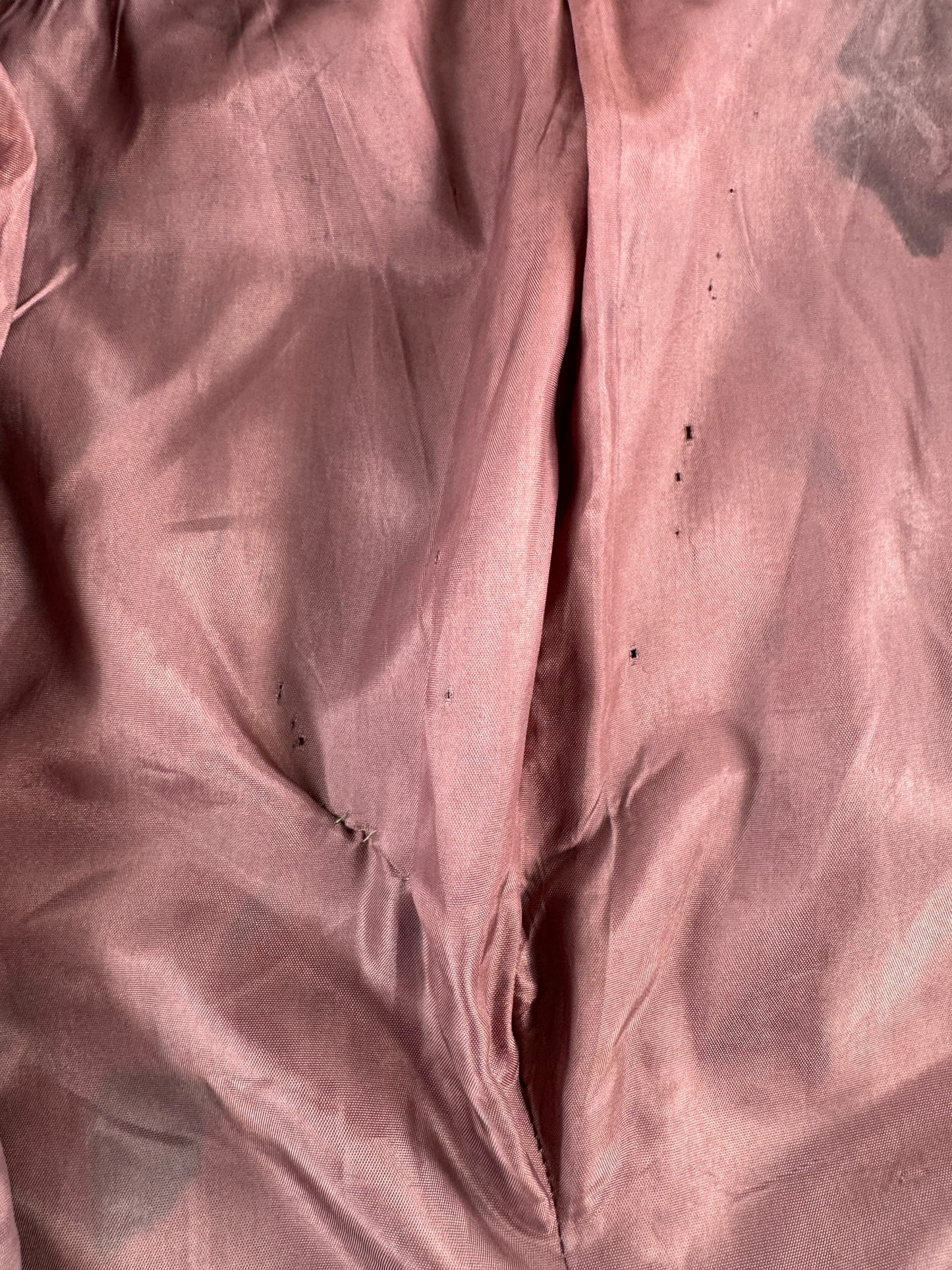 Repairs on Vintage 70s Grey Coat with Red Details SZ M